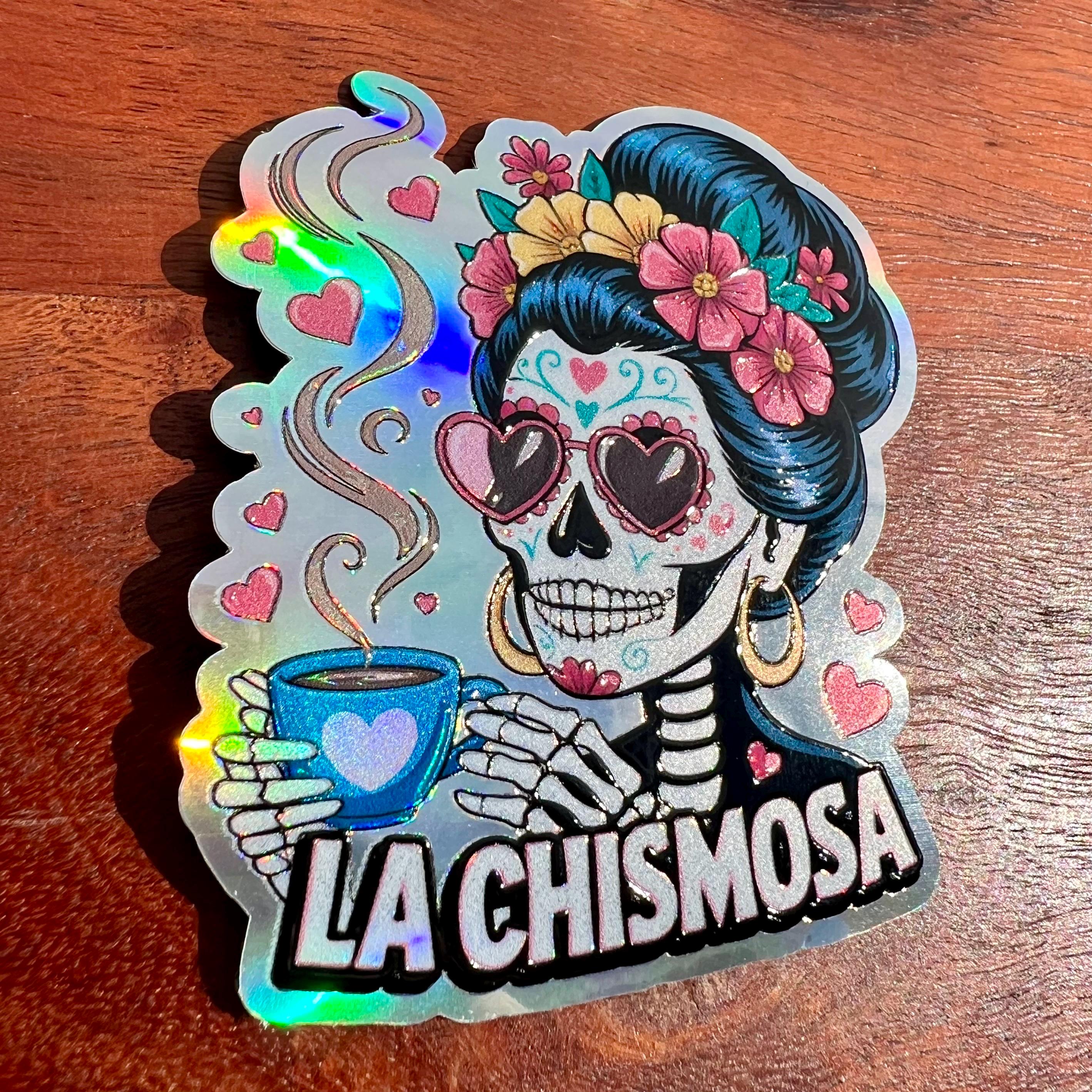 La Chismosa Sticker: Spanish Skeleton Decal