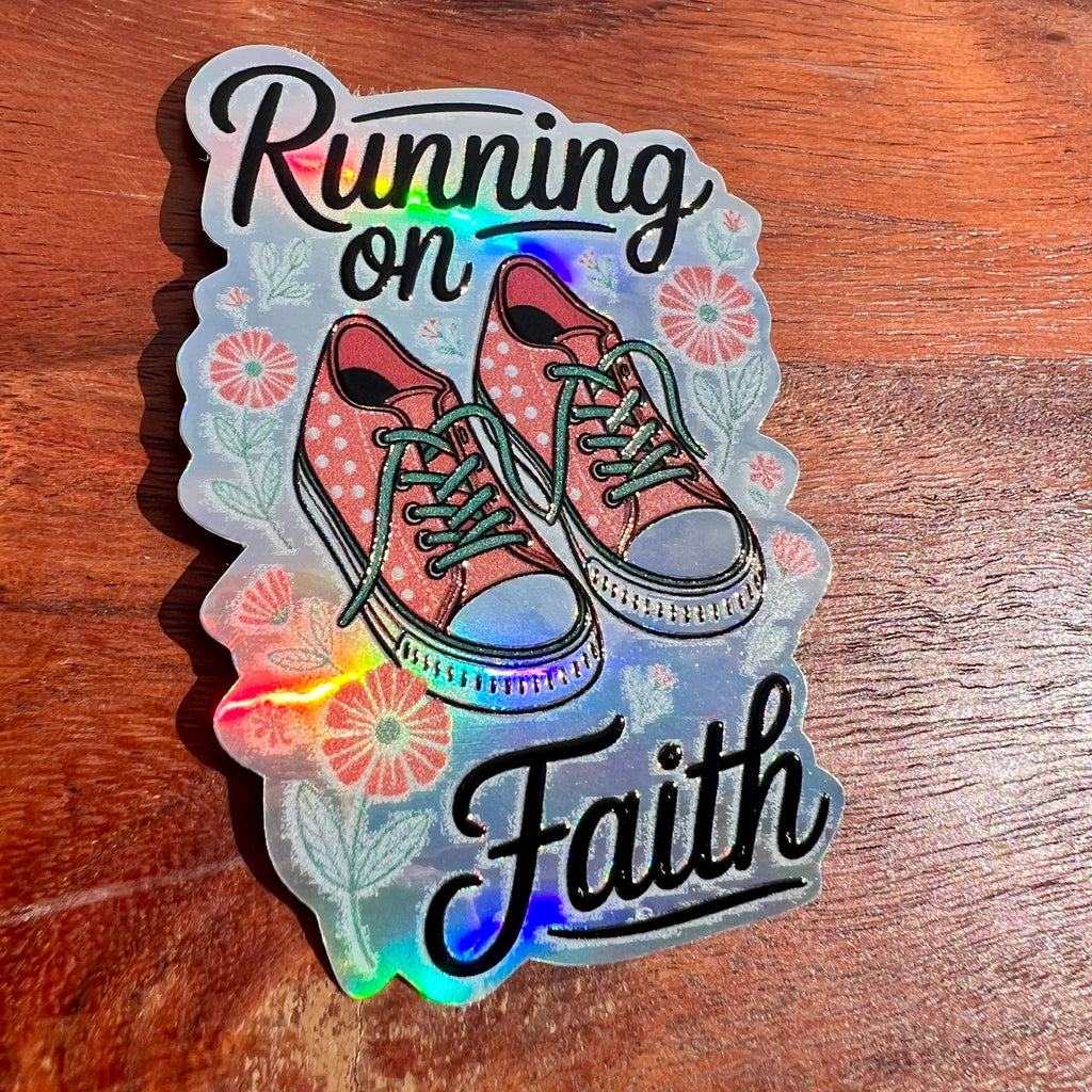 Running on Faith Sticker - Faith Bible Decal
