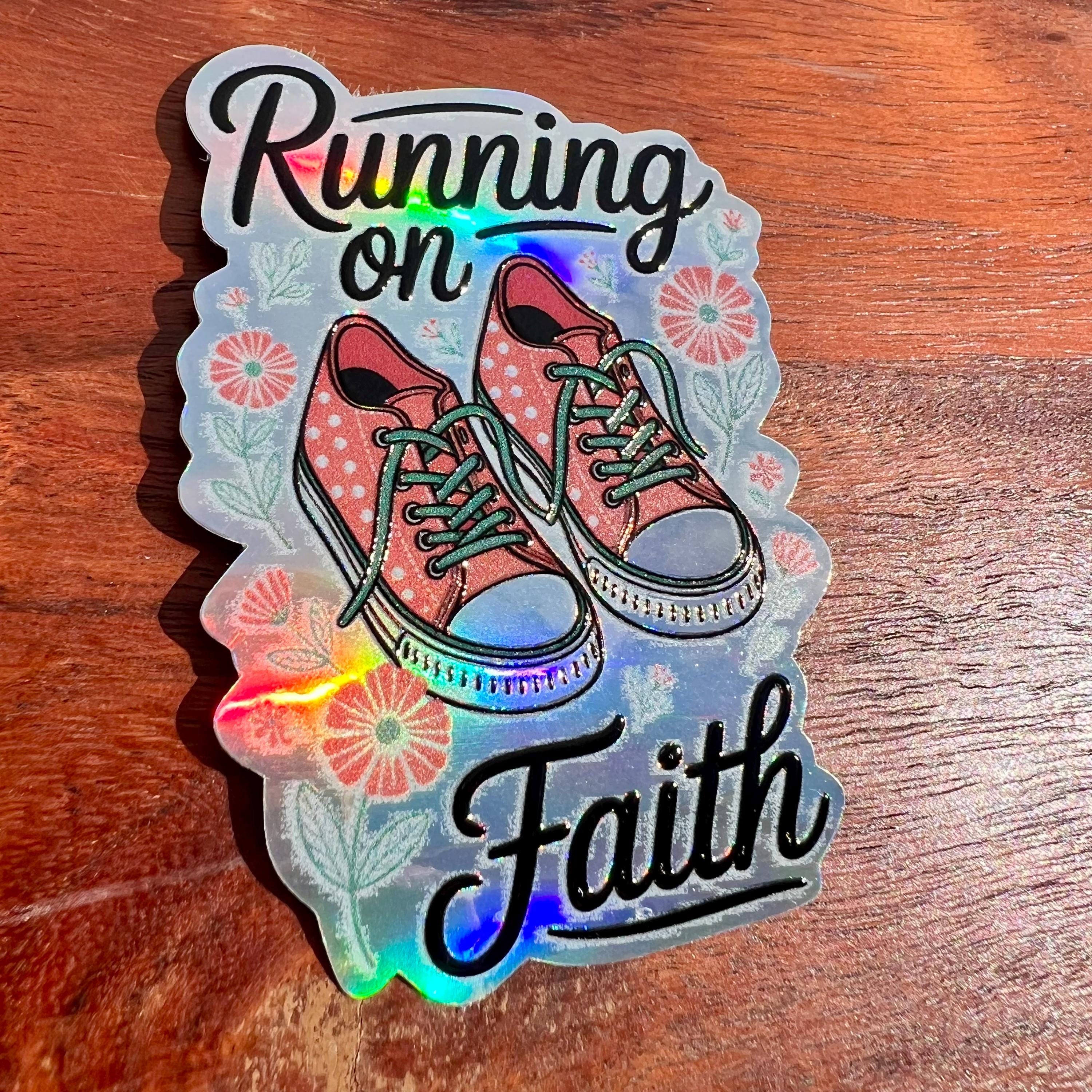 Running on Faith Sticker - Faith Bible Decal