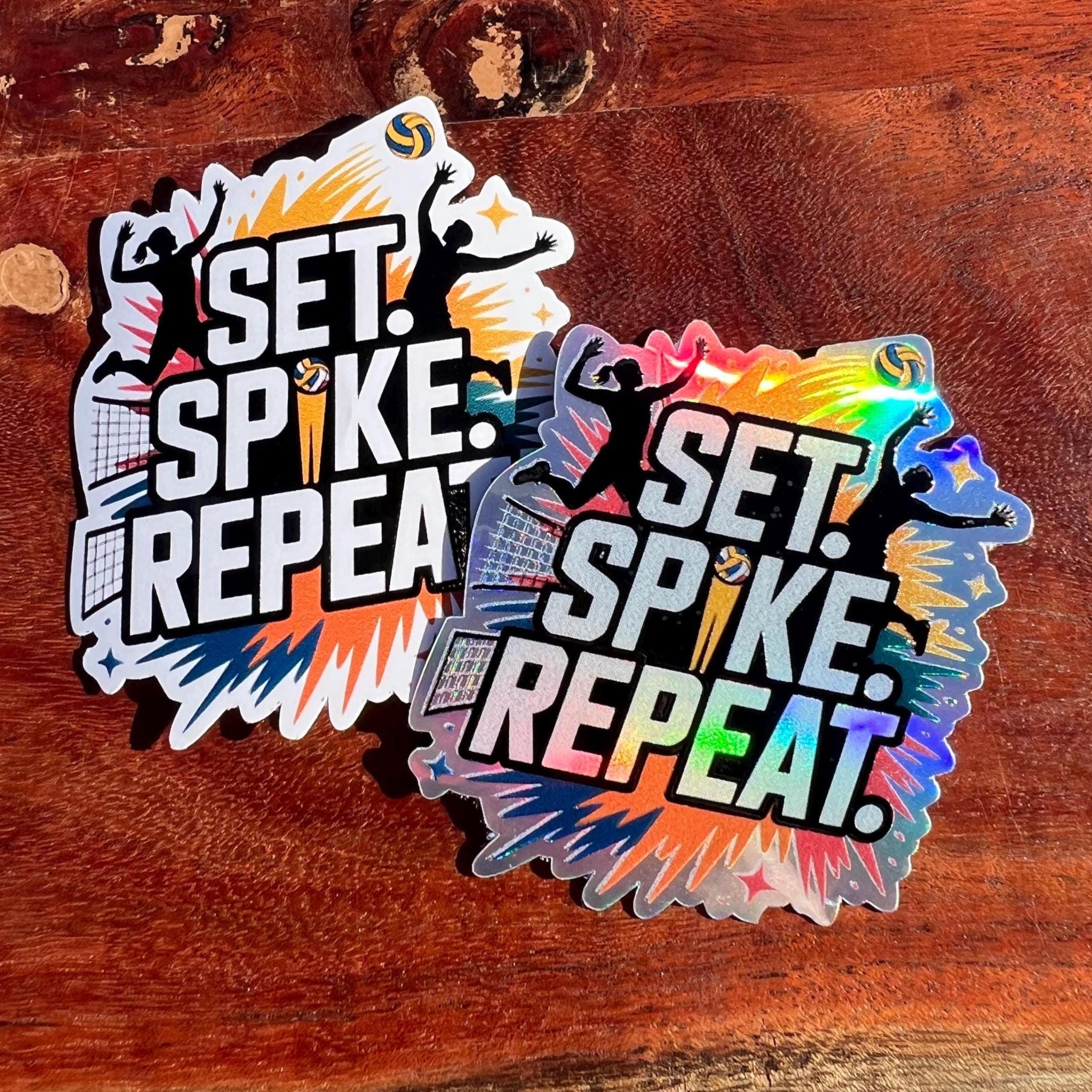 Set Spike Repeat Volleyball Spirit Sticker - Waterproof Decal
