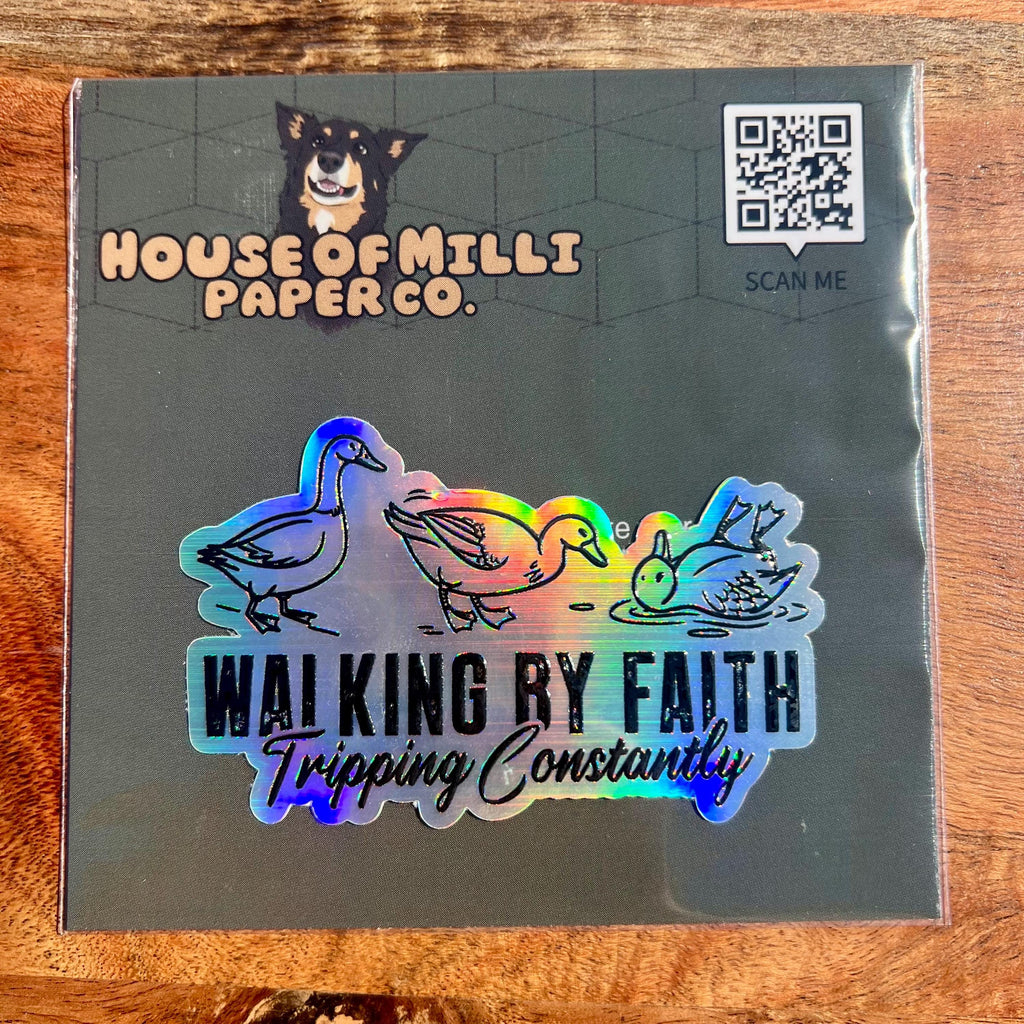 Walking By Faith, Tripping Constantly Sticker- Christian Faith Decal