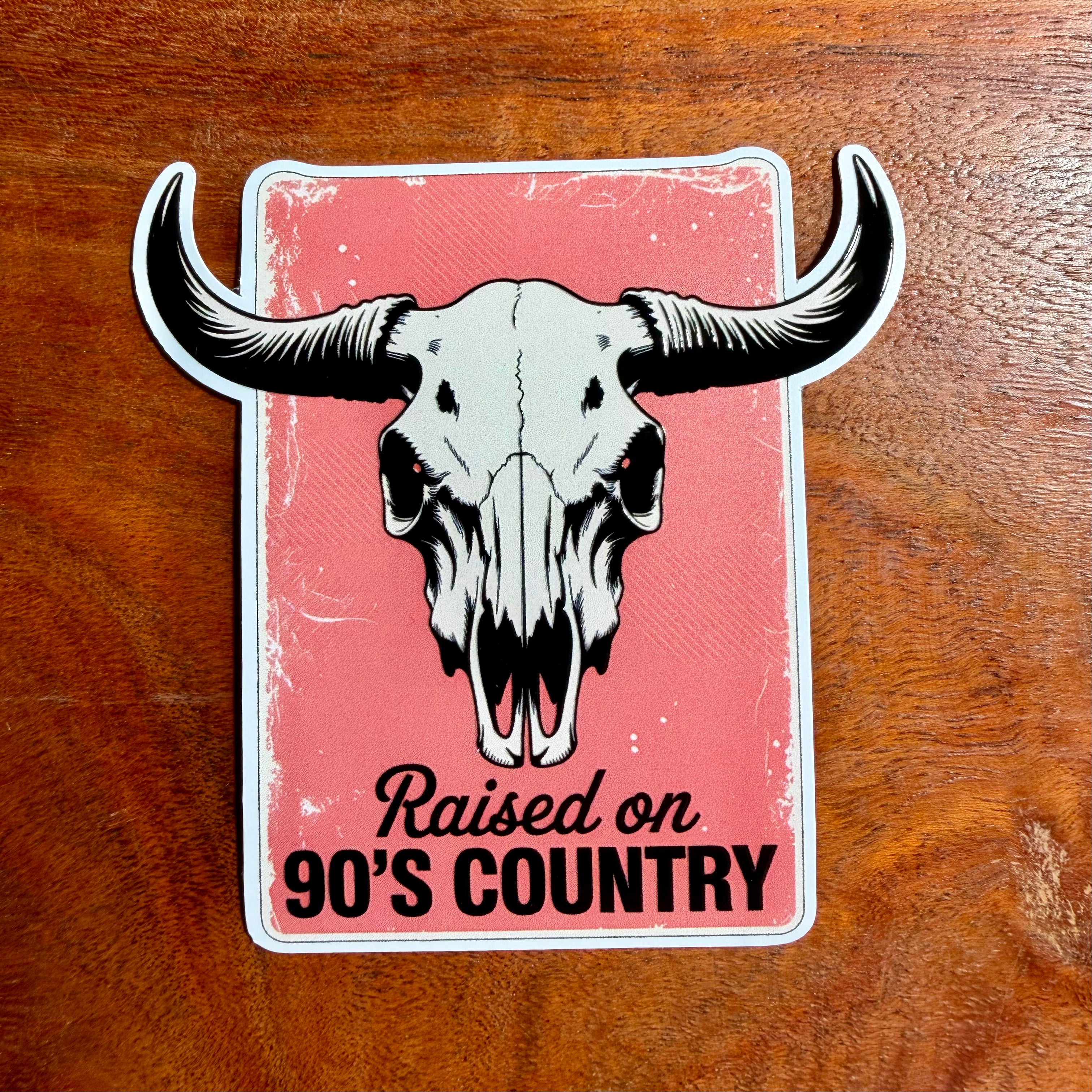 90's Country Vinyl Sticker: Retro Bullhorn Music Decal