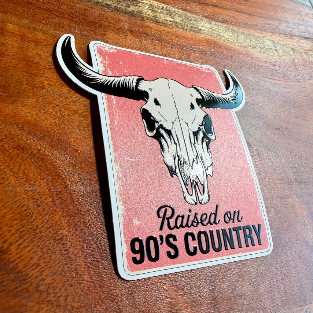 90's Country Vinyl Sticker: Retro Bullhorn Music Decal