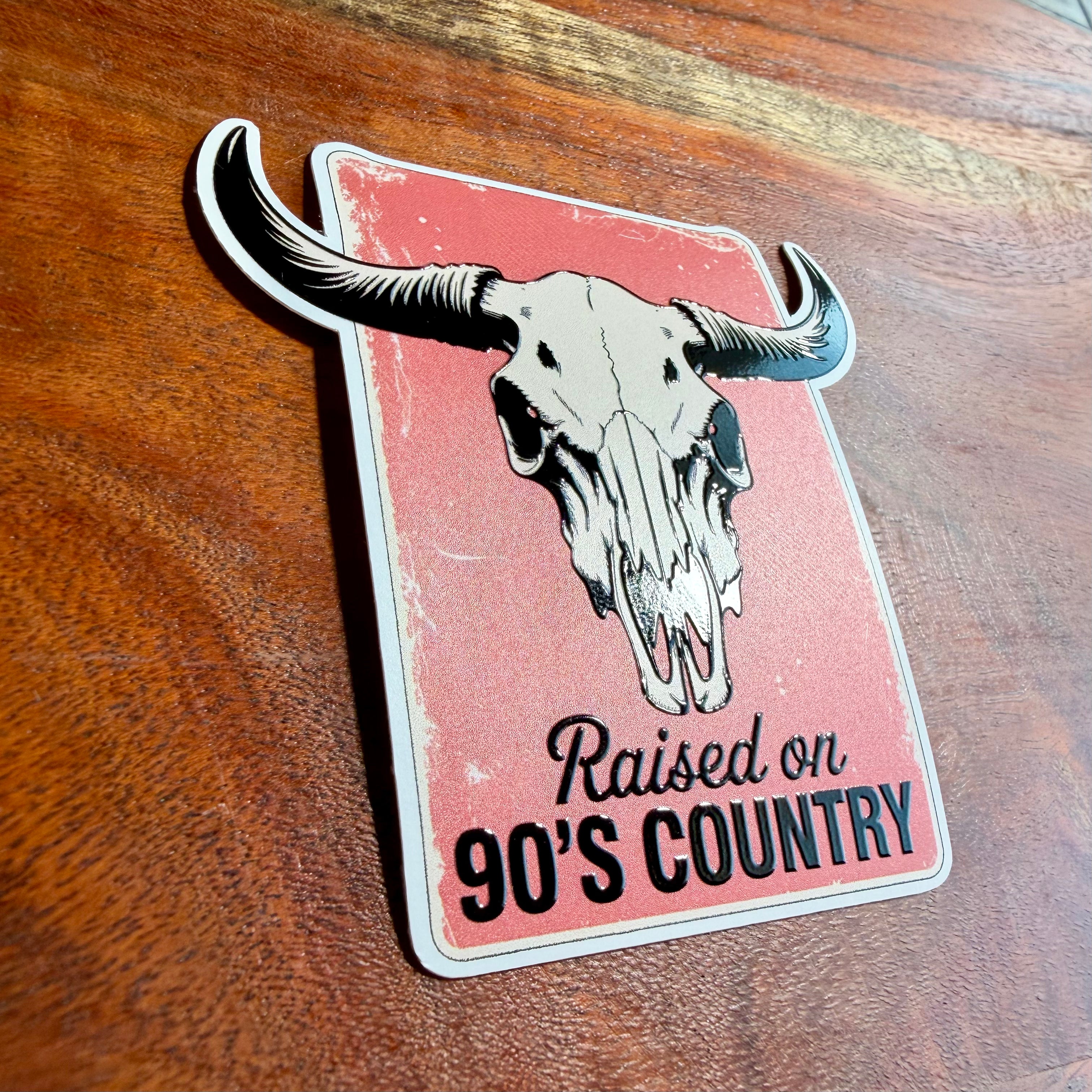90's Country Vinyl Sticker: Retro Bullhorn Music Decal