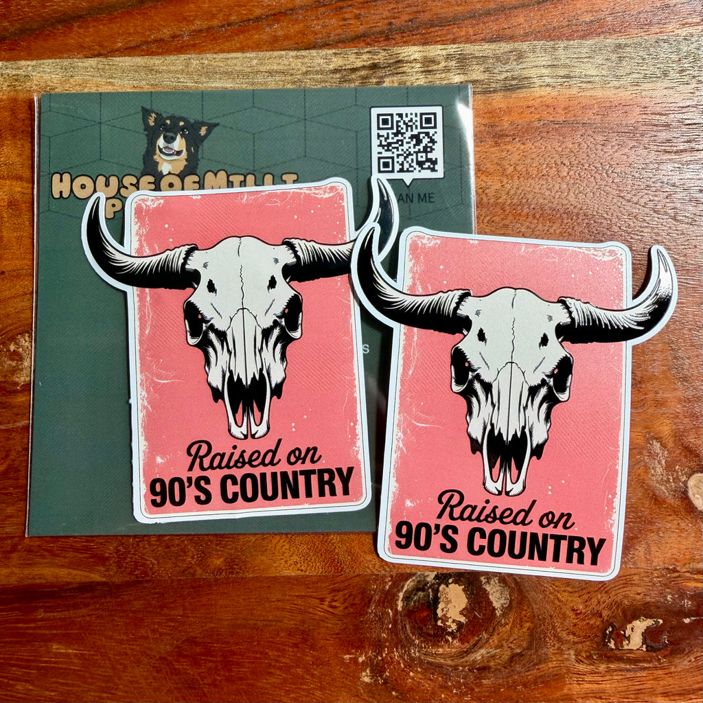 90's Country Vinyl Sticker: Retro Bullhorn Music Decal