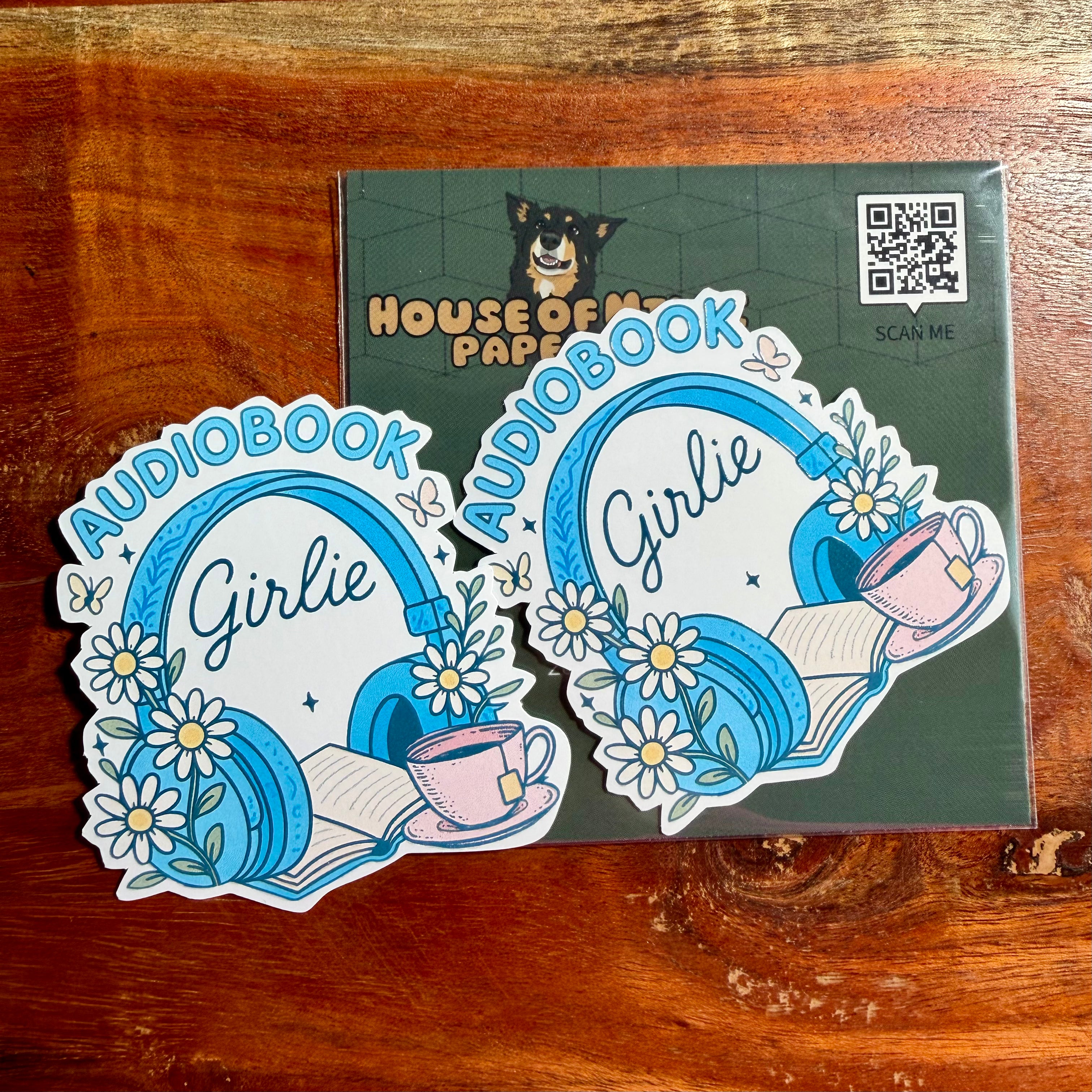 Audiobook Girlie Sticker: Waterproof Vinyl Decal