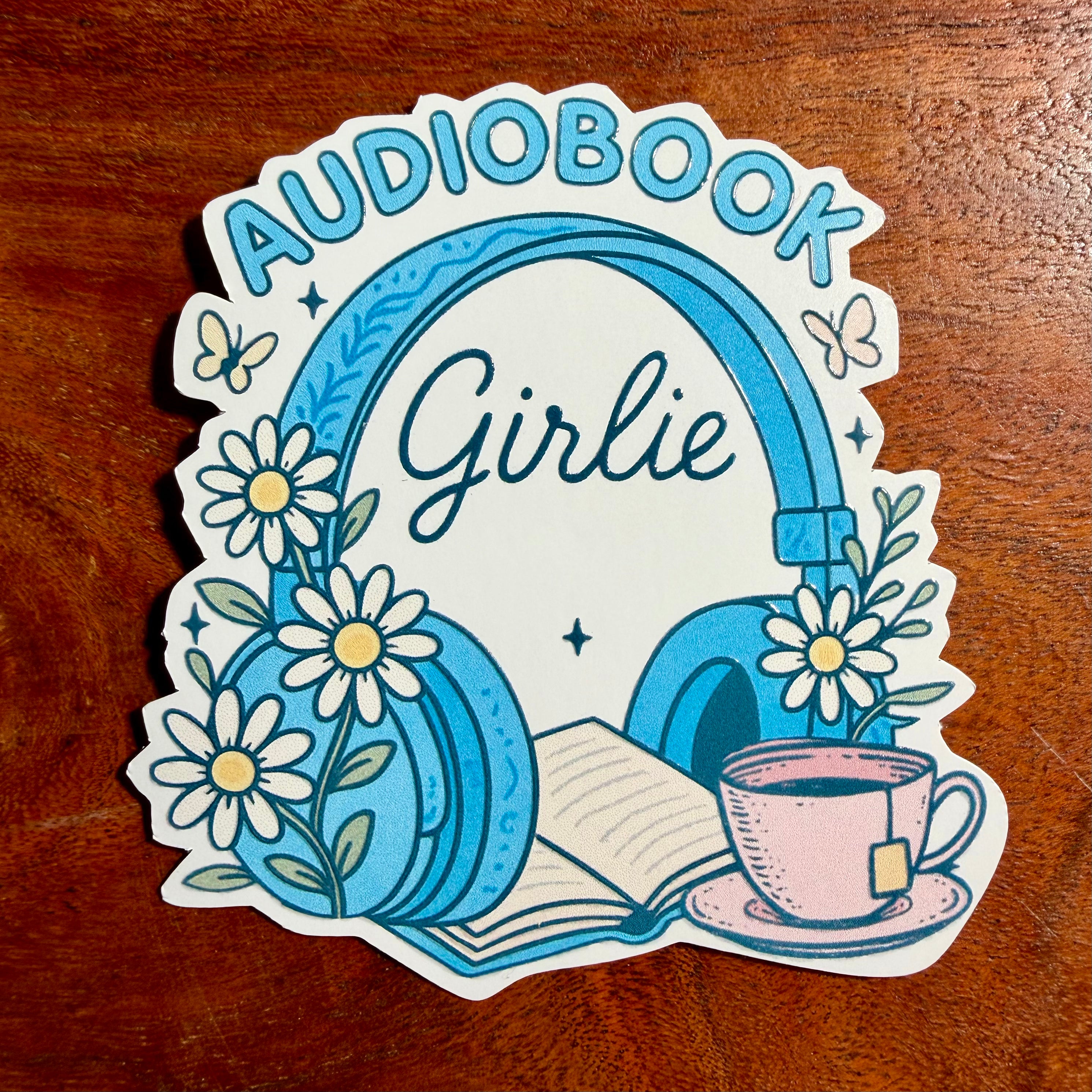 Audiobook Girlie Sticker: Waterproof Vinyl Decal