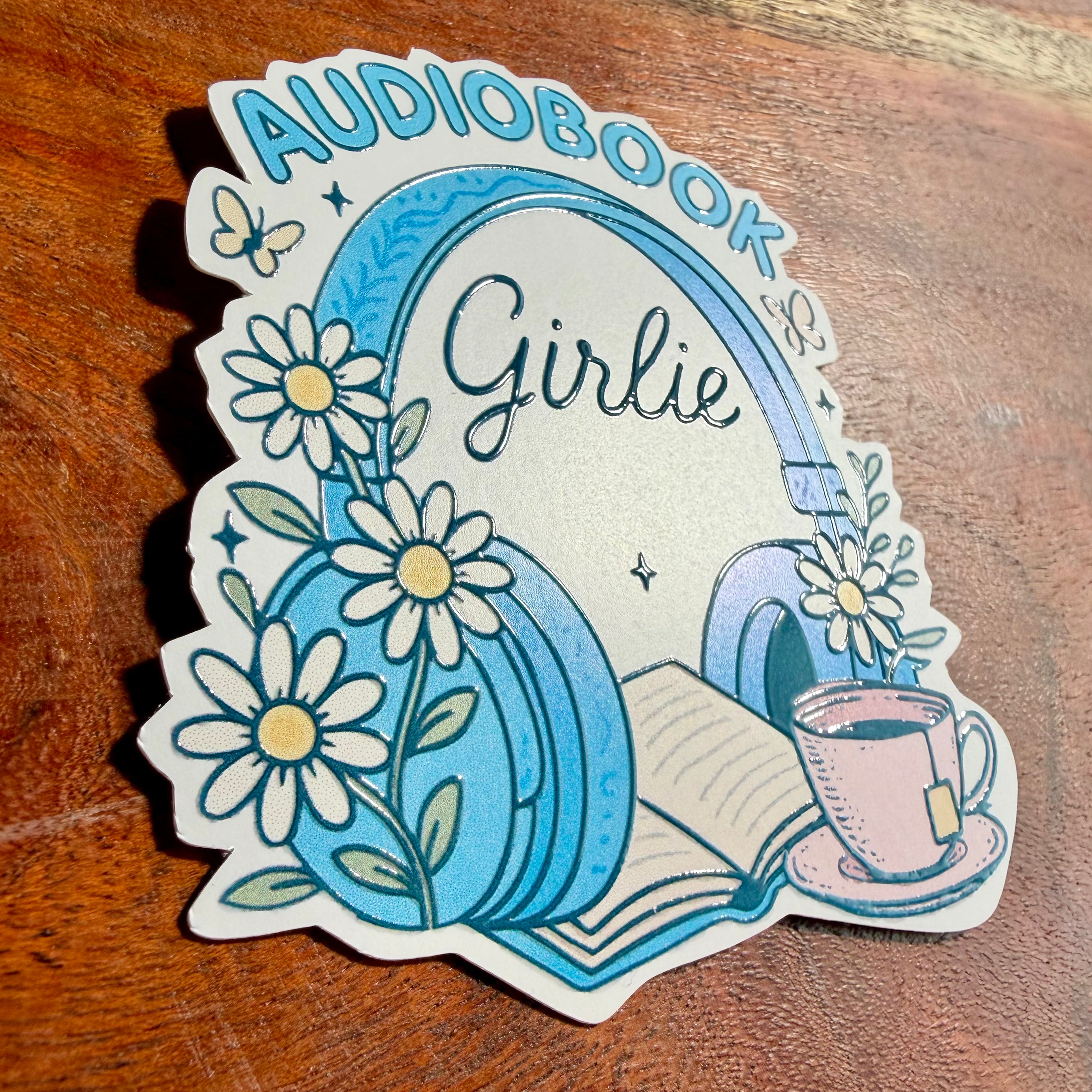 Audiobook Girlie Sticker: Waterproof Vinyl Decal