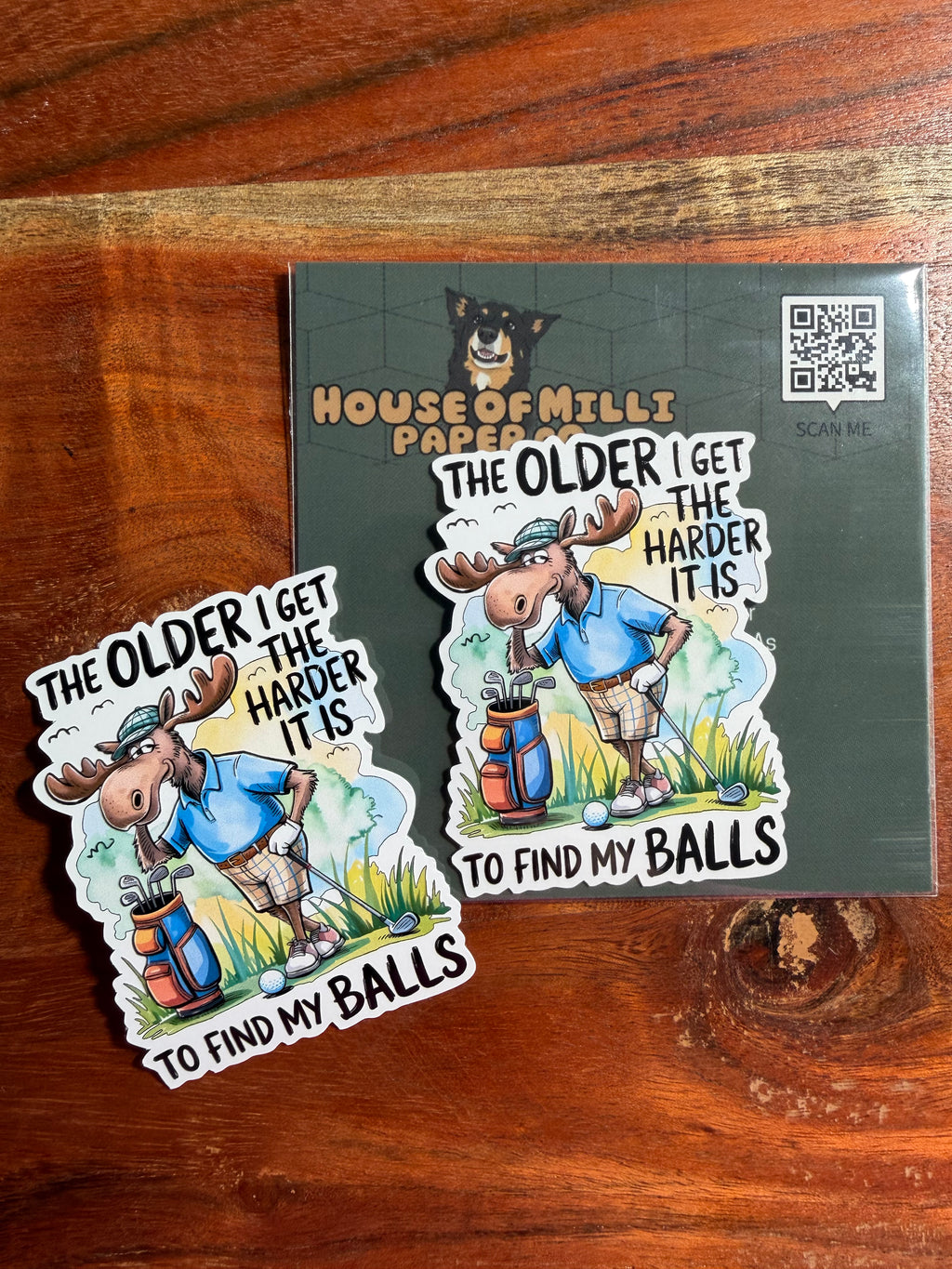 The Older I Get, the Harder to Find My Balls Sticker: Funny Decal for Golfers