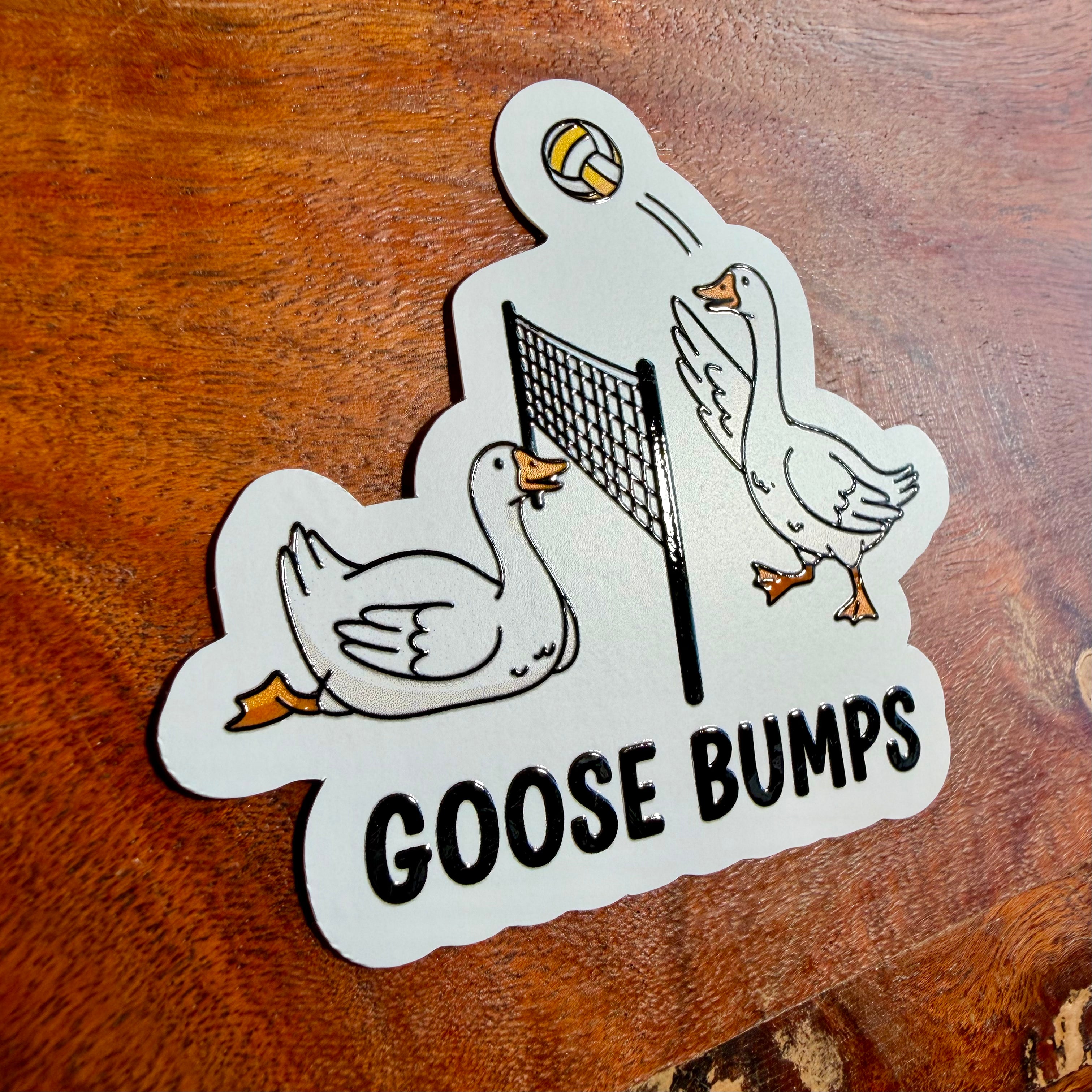 Goose Bumps Volleyball Sticker - Funny Goose Decal