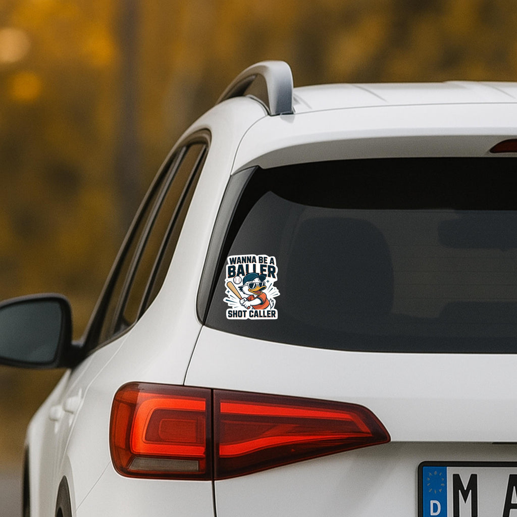 Wanna Be a Baller Baseball Sticker- Shot Caller Helmet Decal