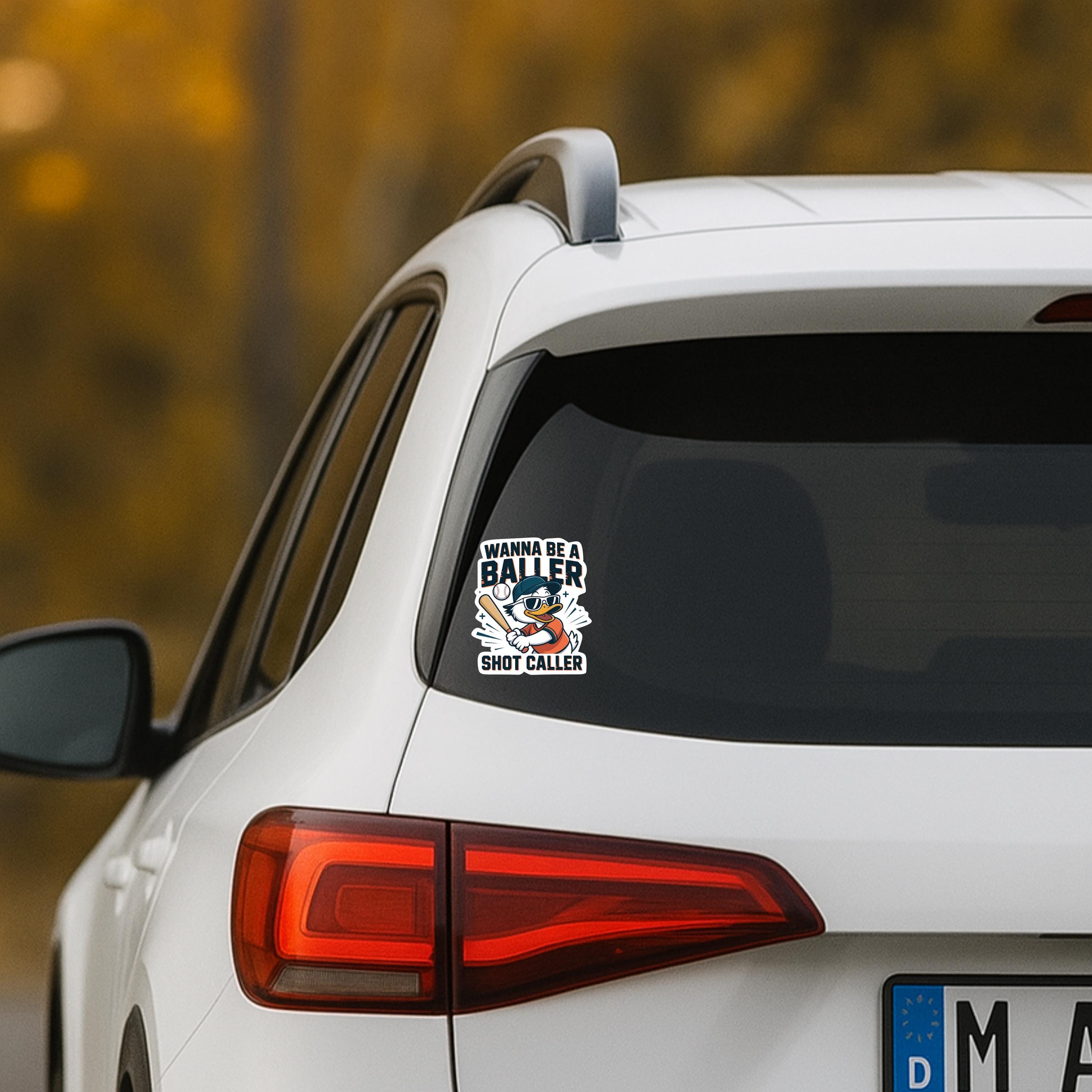 Wanna Be a Baller Baseball Sticker- Shot Caller Helmet Decal
