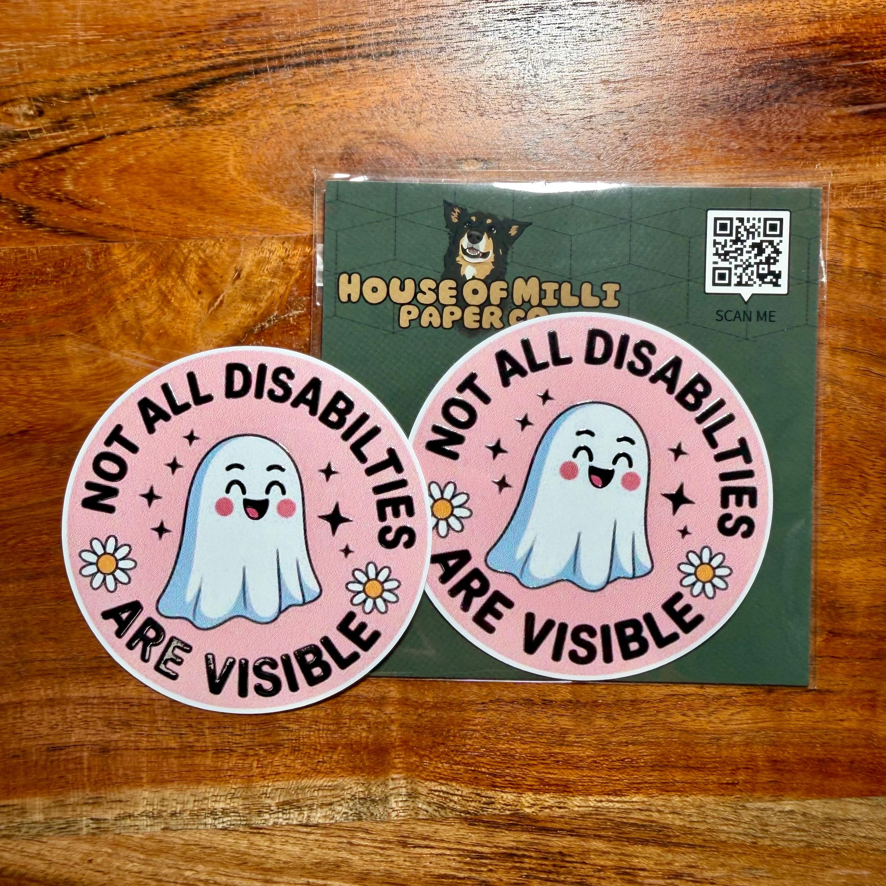 Not All Disabilities are Visible Awareness Sticker: Cute Autism or Silent Illness Decal