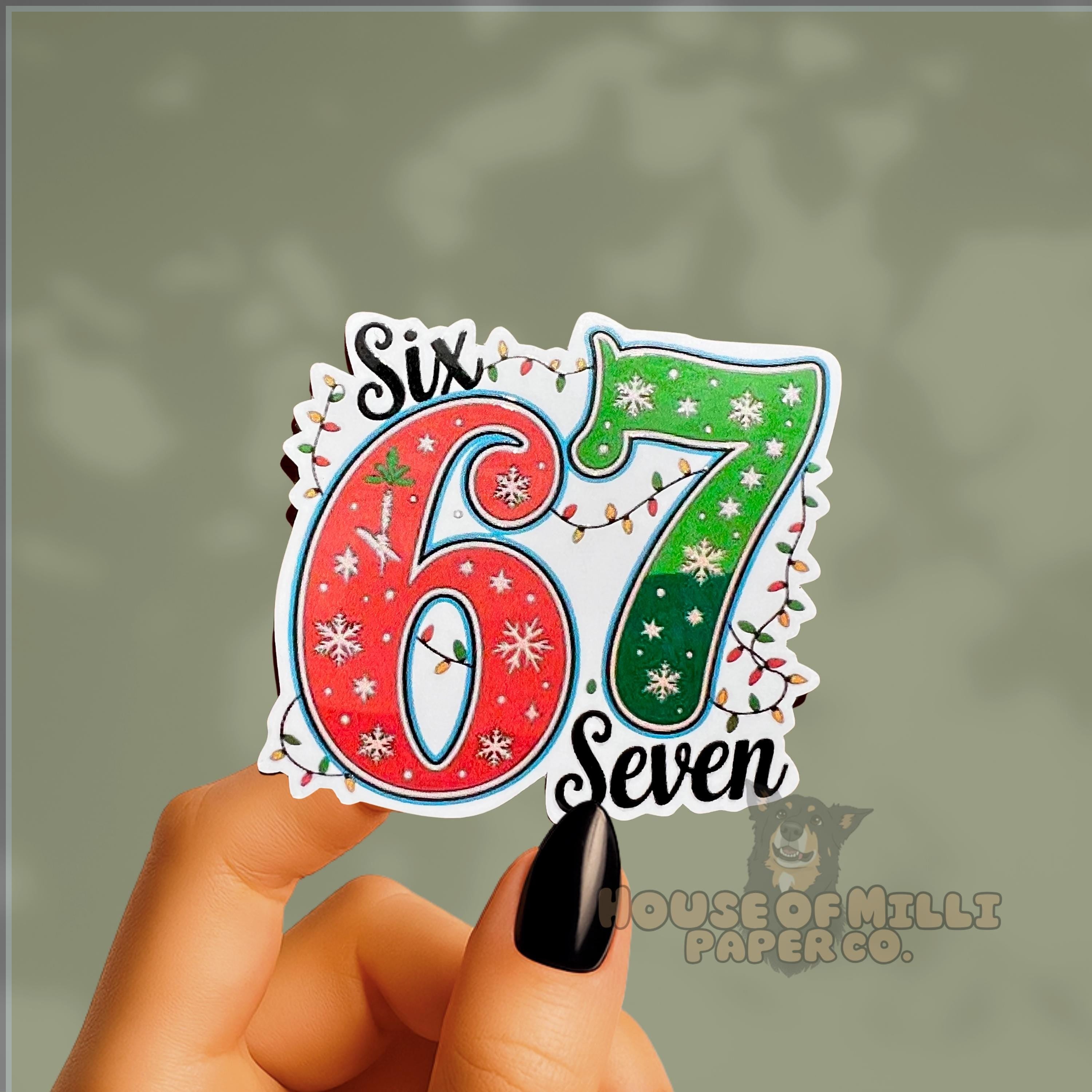 6 7 Six Seven Christmas Sticker: Trending Waterproof Decal for Kids