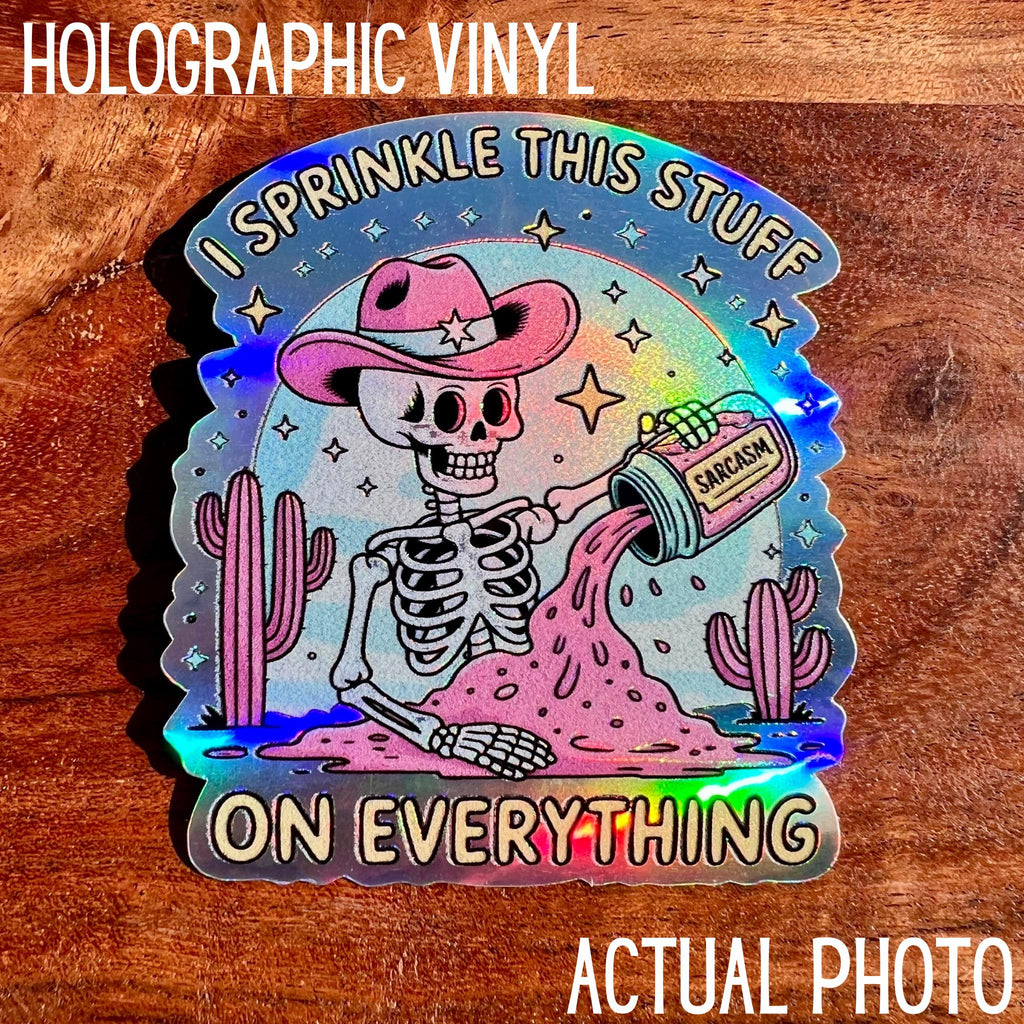 Sarcasm Skeleton Sticker: Funny Mental Health Waterproof Decal