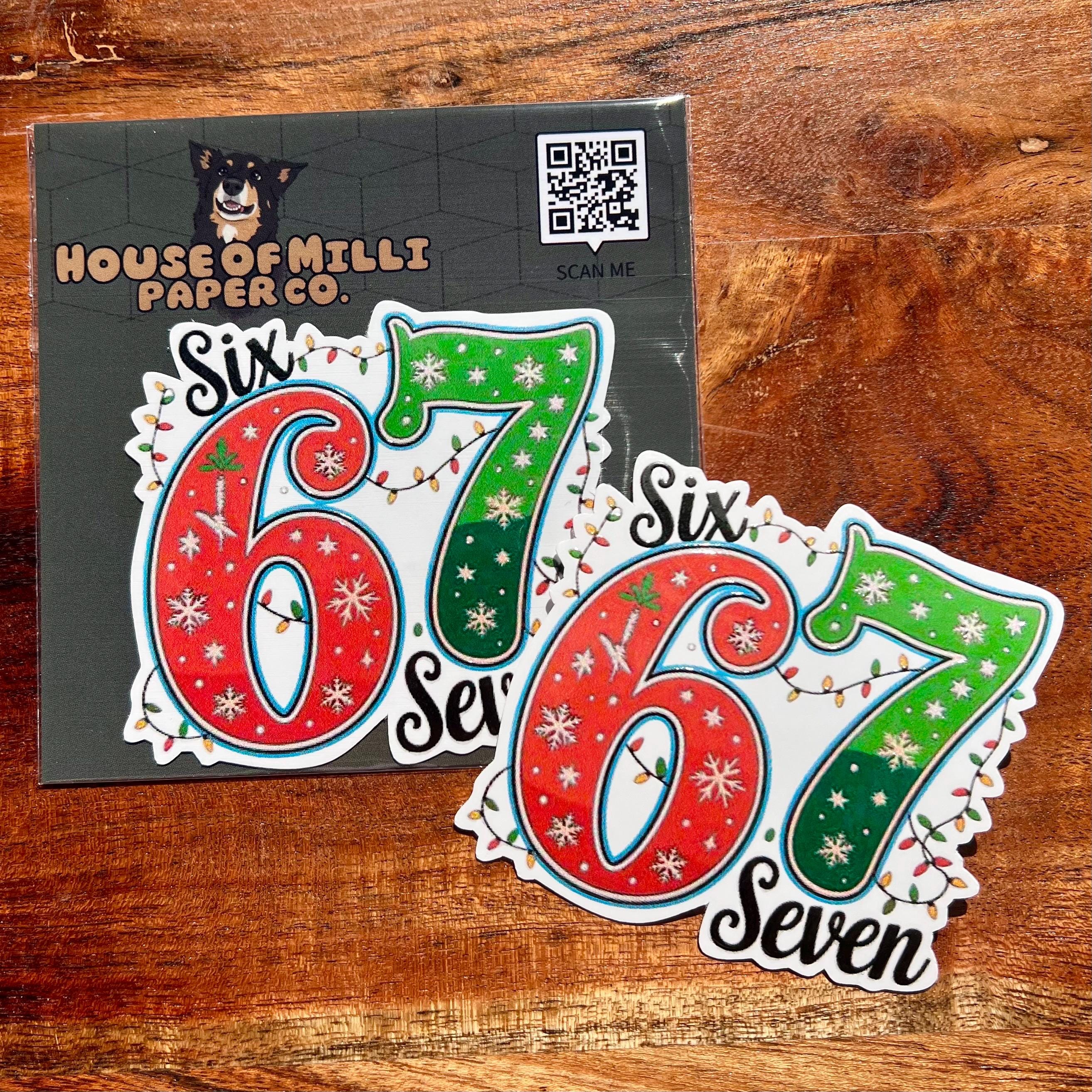 6 7 Six Seven Christmas Sticker: Trending Waterproof Decal for Kids