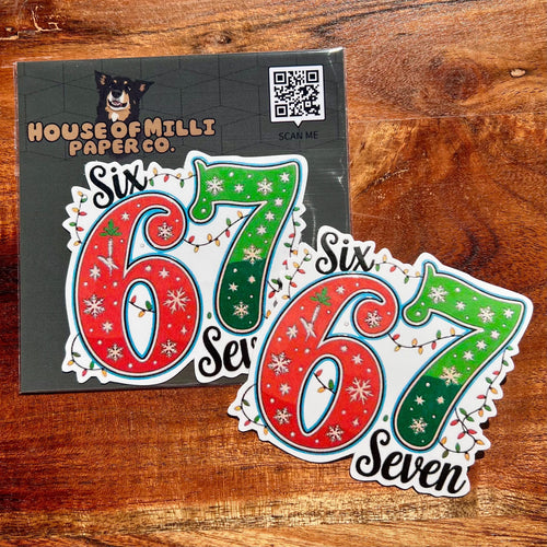 6 7 Six Seven Christmas Sticker: Trending Waterproof Decal for Kids