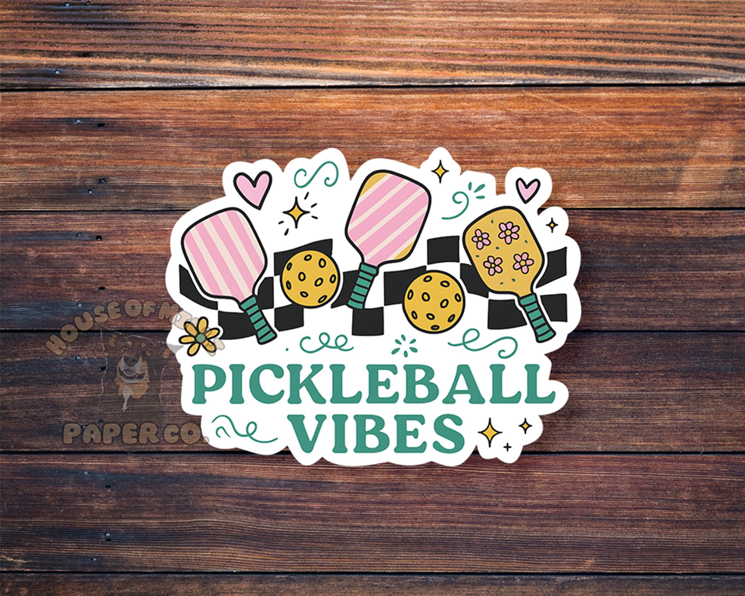 Preppy Pickleball Vibes Sticker- Retro Waterproof Decal