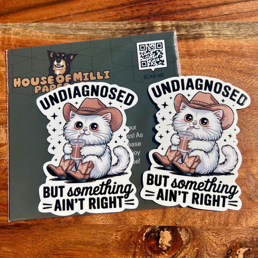Something Ain't Right - Funny Cat Mental Health Sticker