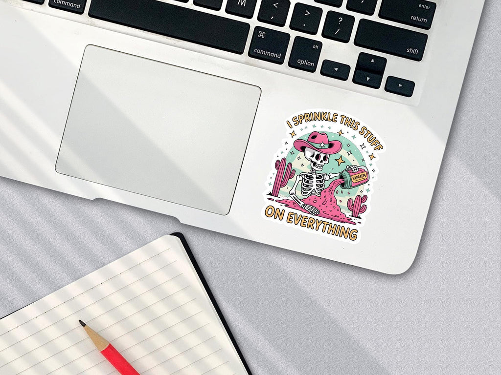 Sarcasm Skeleton Sticker: Funny Mental Health Waterproof Decal