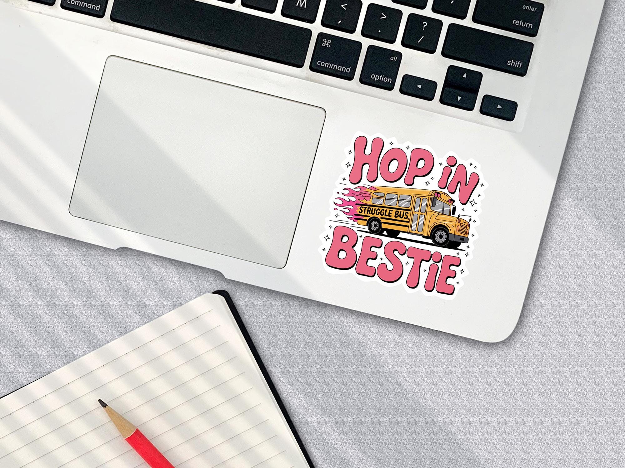Hop In Bestie, Struggle Bus Sticker: Funny Mental Health