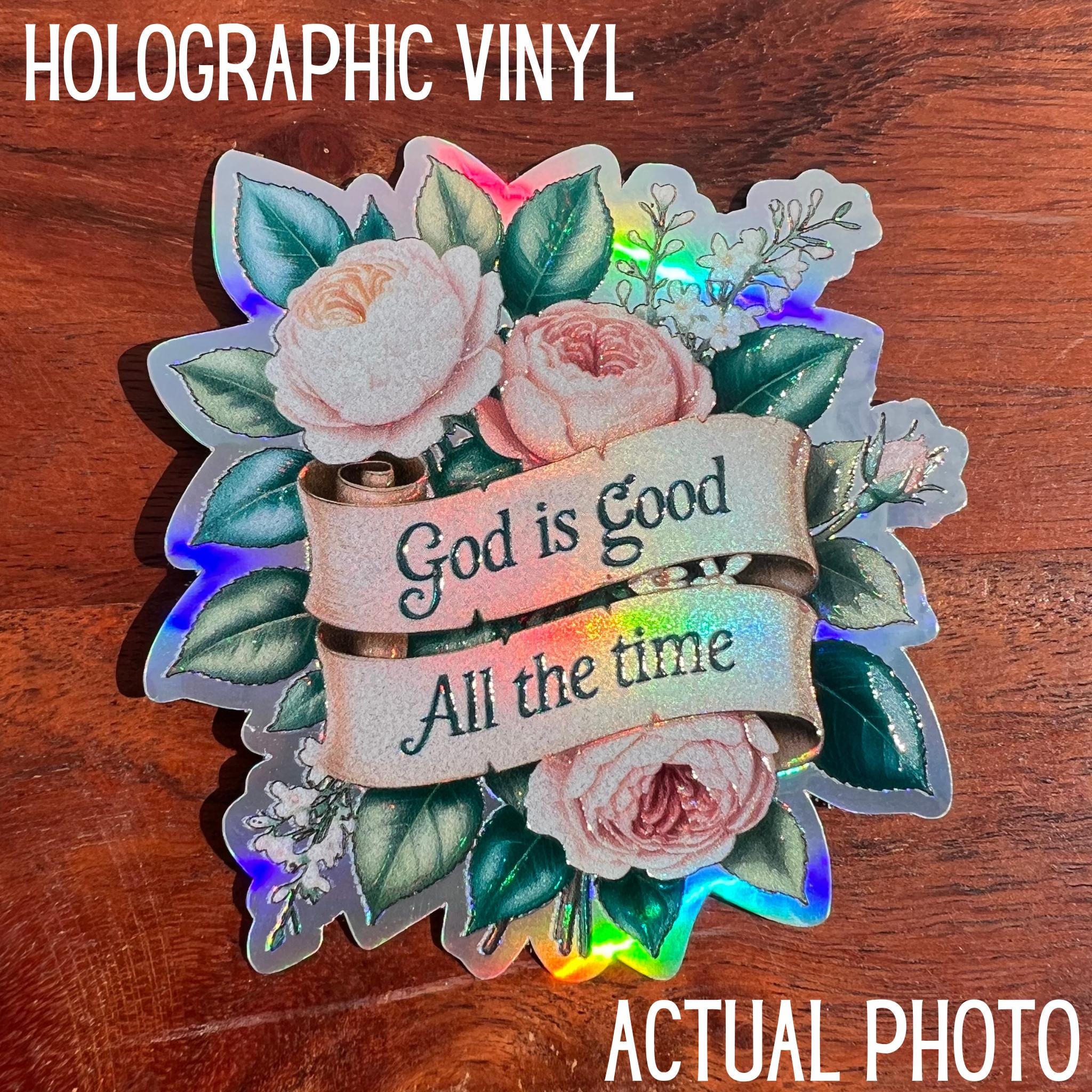 God is Good Floral Sticker – Waterproof Christian Faith Decal