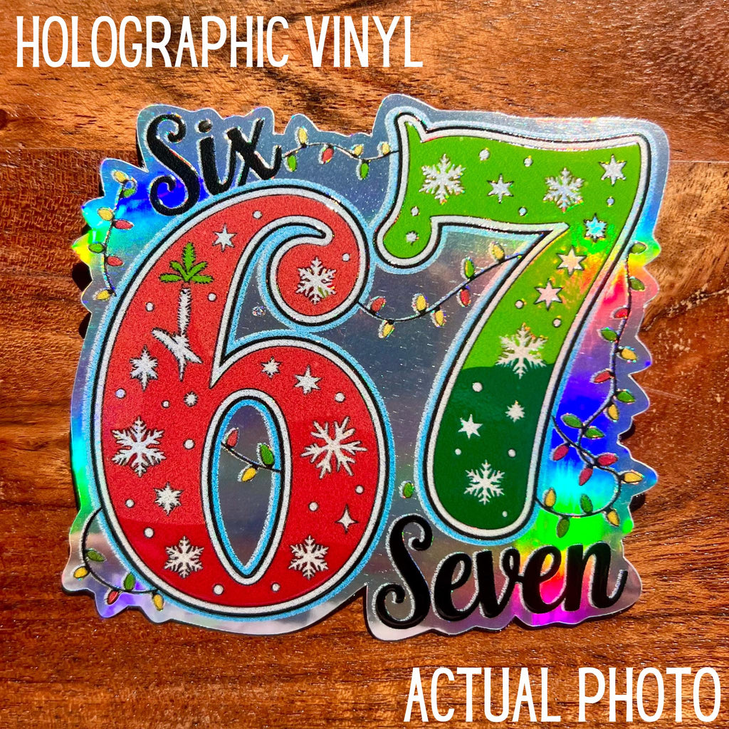 6 7 Six Seven Christmas Sticker: Trending Waterproof Decal for Kids