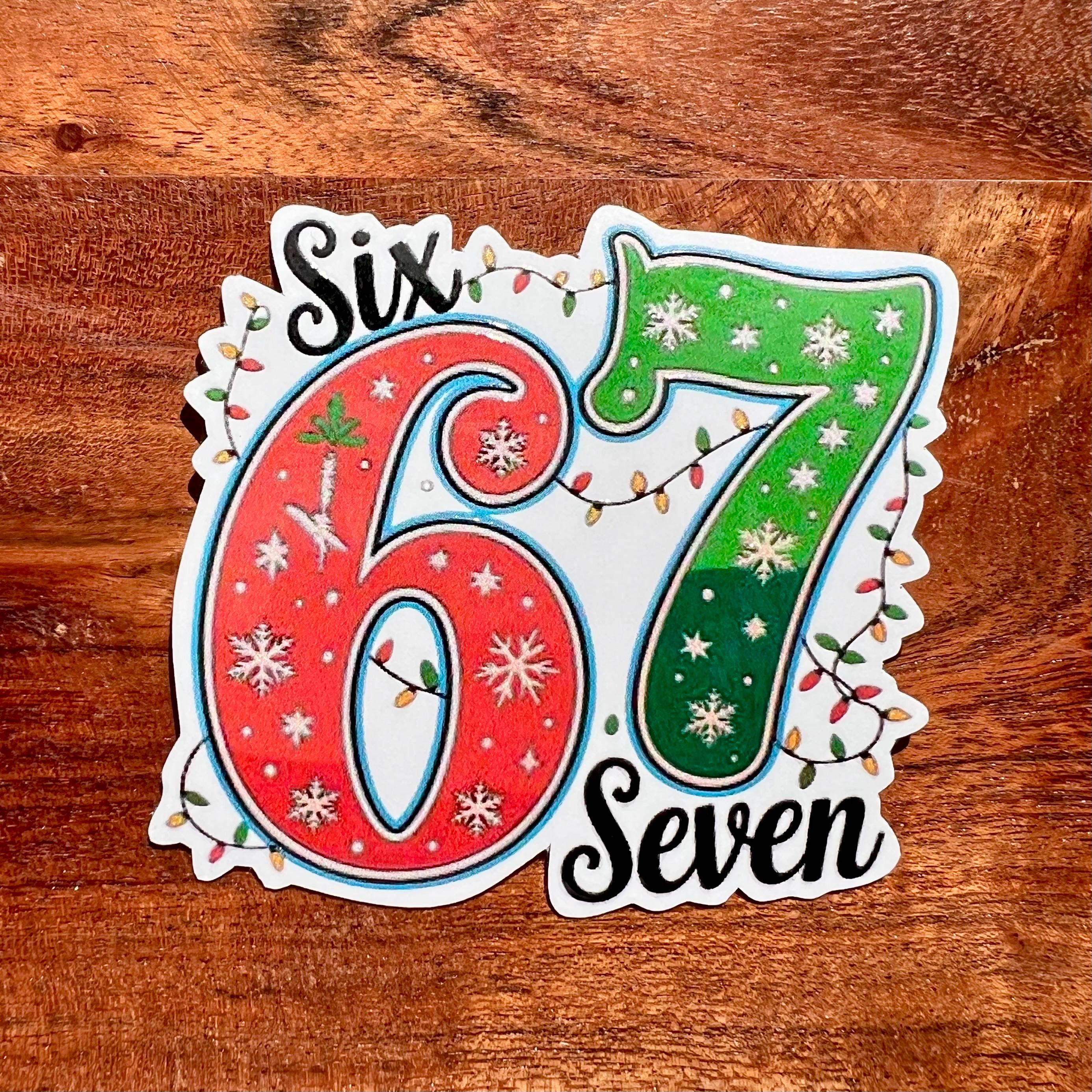 6 7 Six Seven Christmas Sticker: Trending Waterproof Decal for Kids