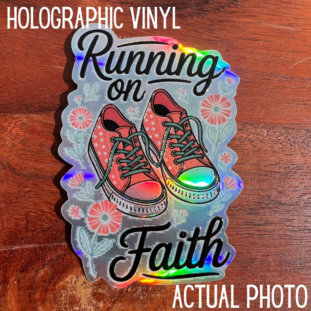 Running on Faith Sticker - Faith Bible Decal