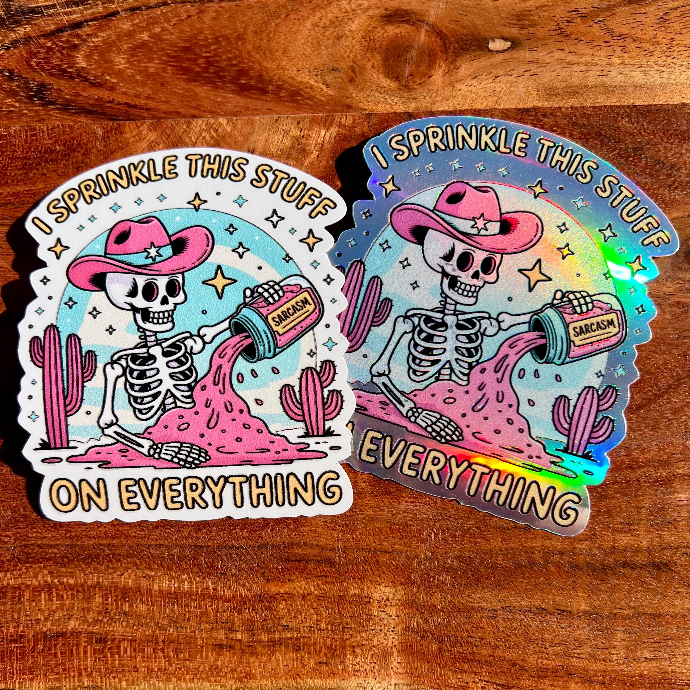 Sarcasm Skeleton Sticker: Funny Mental Health Waterproof Decal