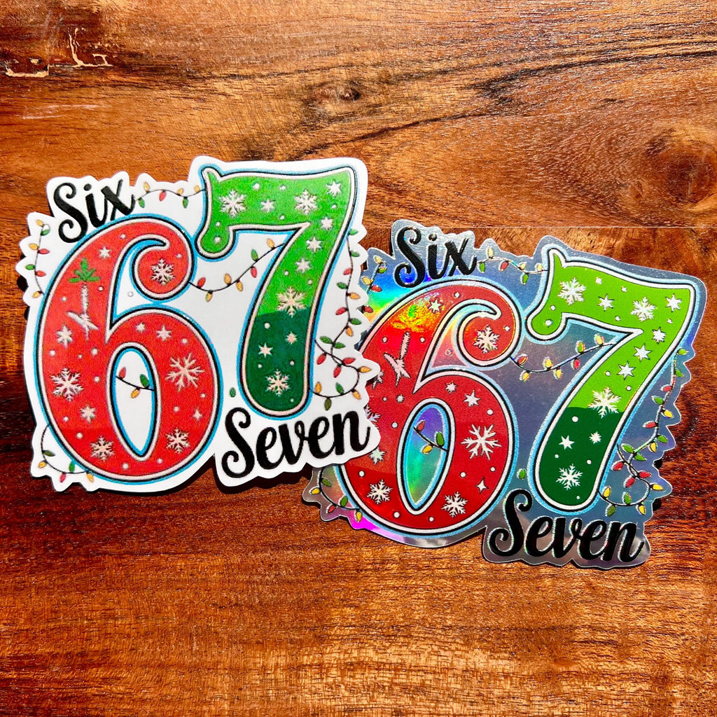 6 7 Six Seven Christmas Sticker: Trending Waterproof Decal for Kids