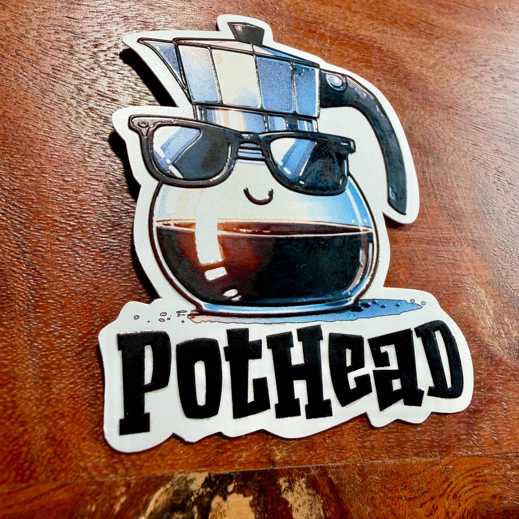 Pothead Coffee Pot Sticker : Sarcastic Pot Head Decal