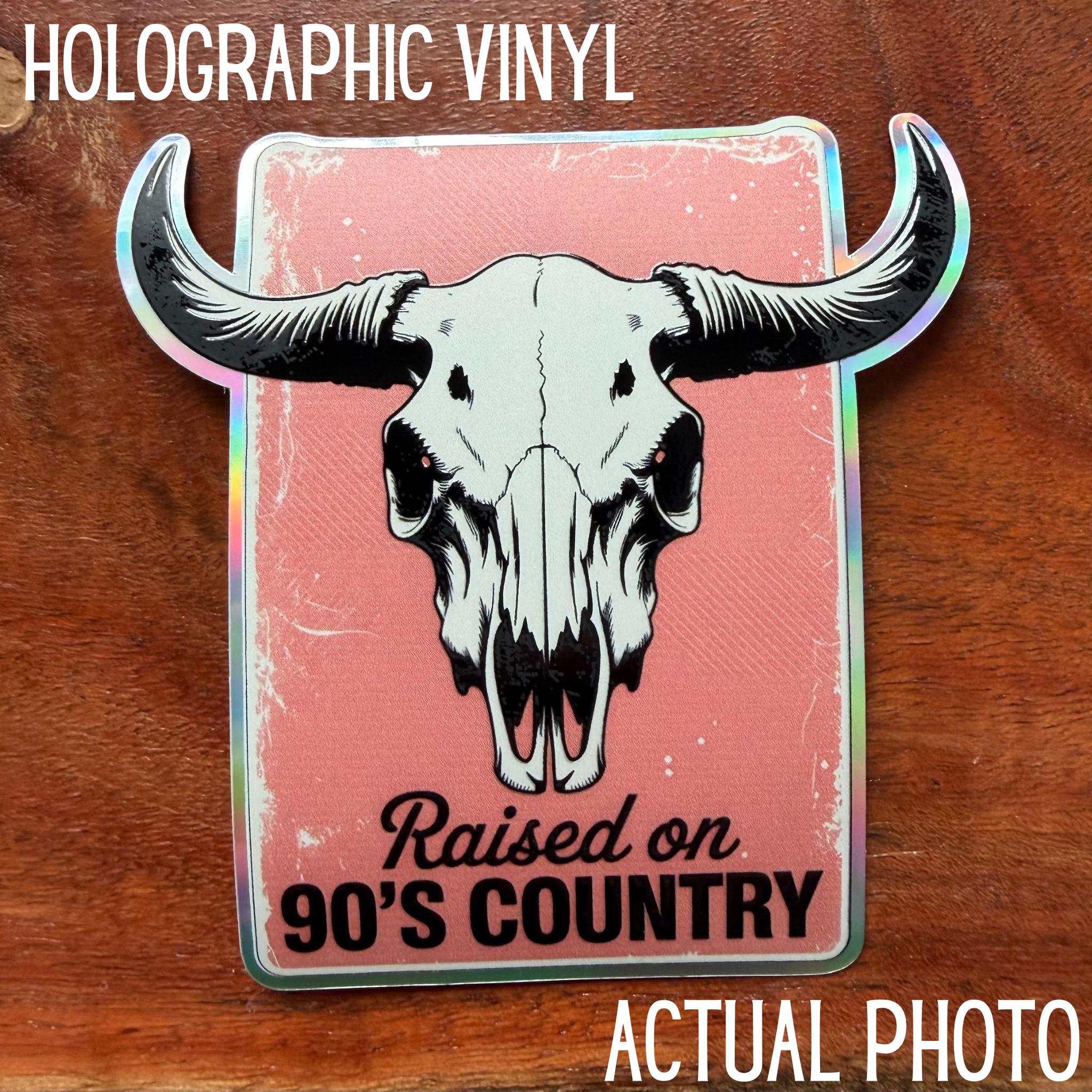 90's Country Vinyl Sticker: Retro Bullhorn Music Decal