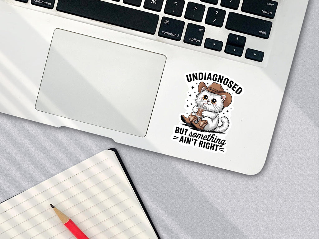 Something Ain't Right - Funny Cat Mental Health Sticker