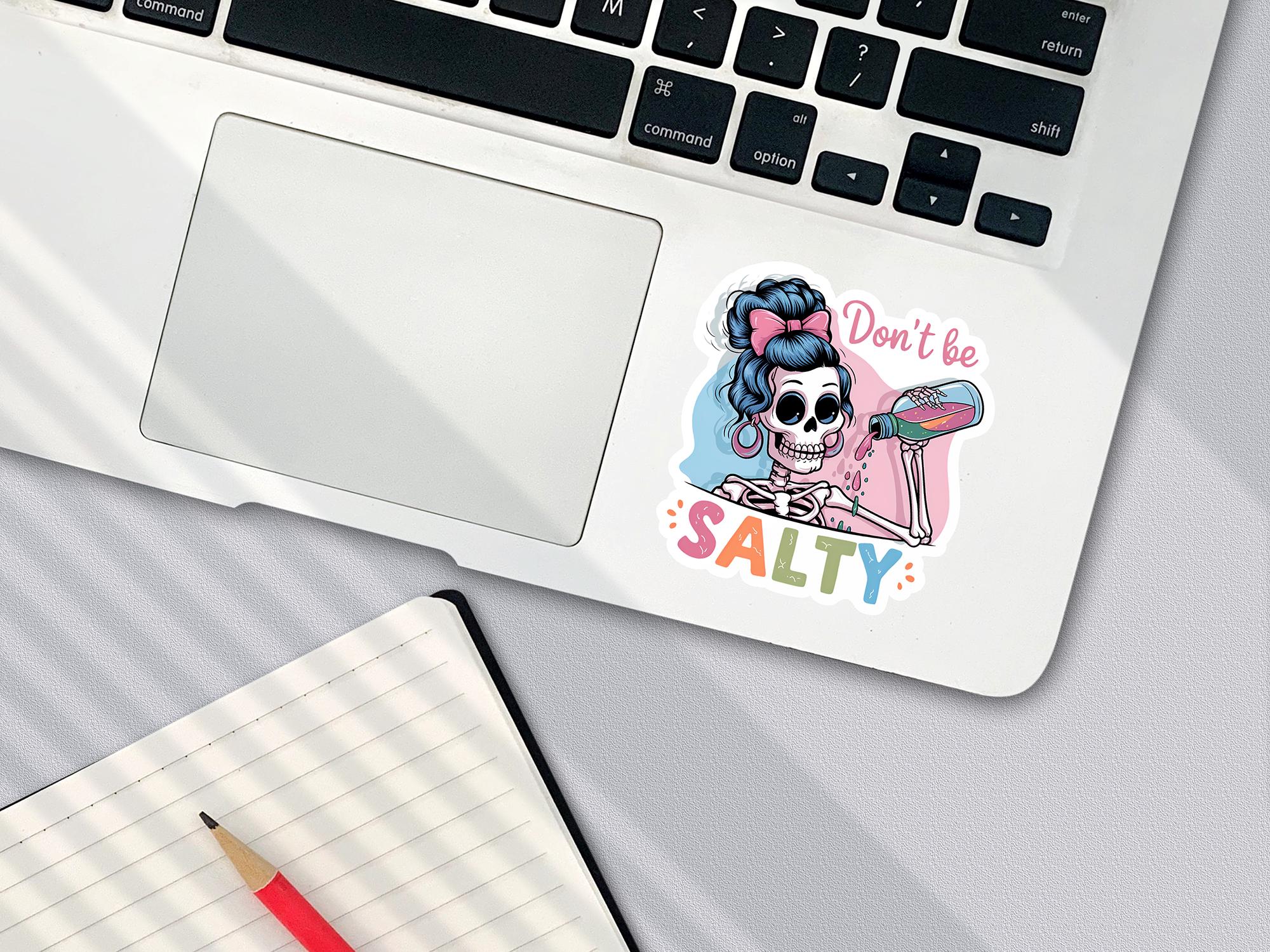 Don’t Be Salty Sticker: Retro Skeleton Decal