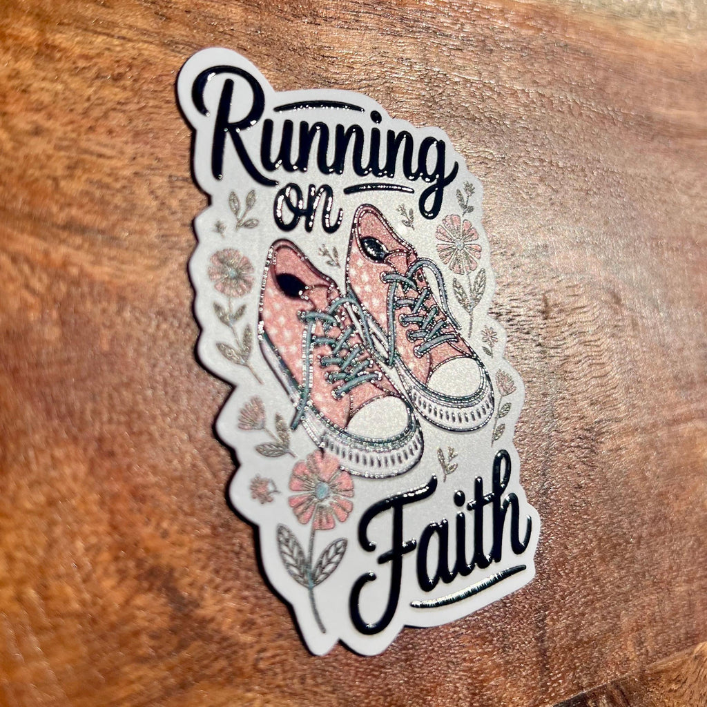 Running on Faith Sticker - Faith Bible Decal