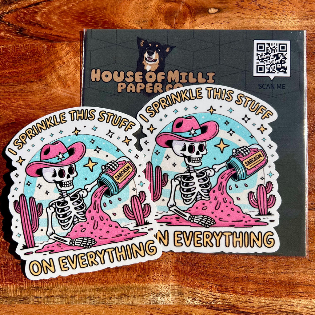Sarcasm Skeleton Sticker: Funny Mental Health Waterproof Decal