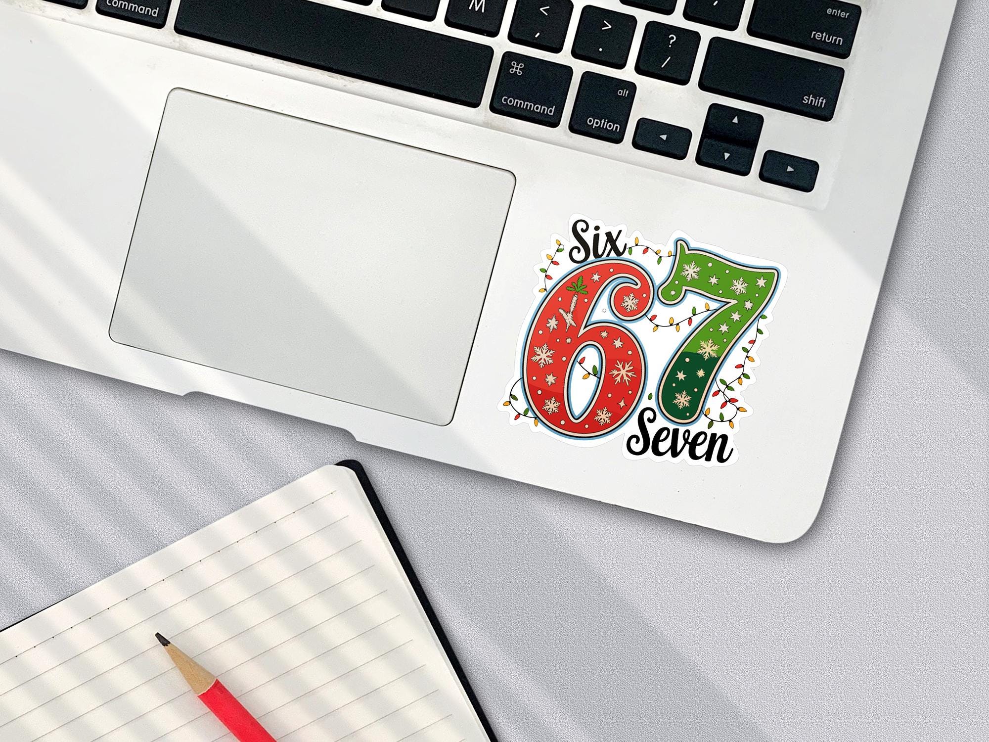 6 7 Six Seven Christmas Sticker: Trending Waterproof Decal for Kids