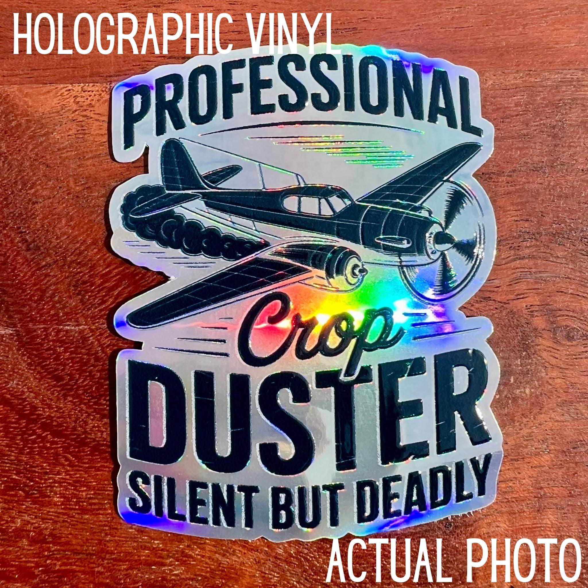 Professional Crop Duster Sticker: Funny Fart Joke, Vinyl Decal