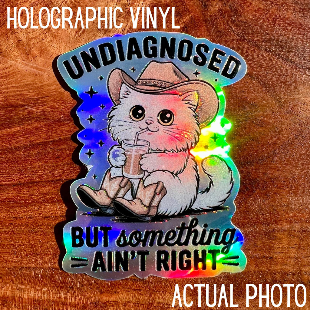 Something Ain't Right - Funny Cat Mental Health Sticker