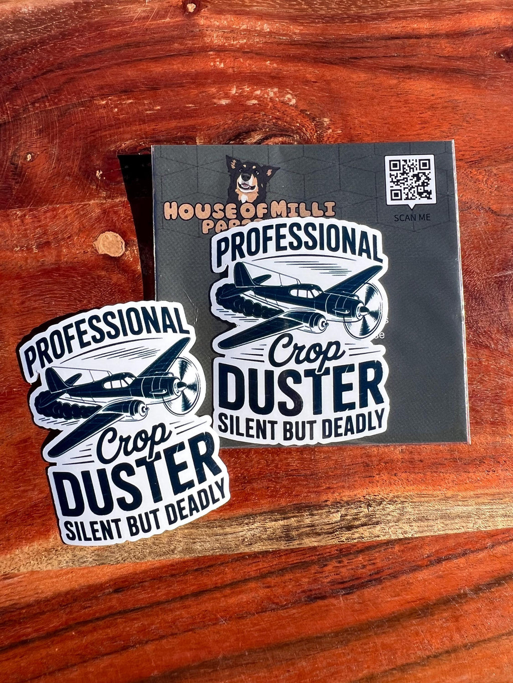 Professional Crop Duster Sticker: Funny Fart Joke, Vinyl Decal