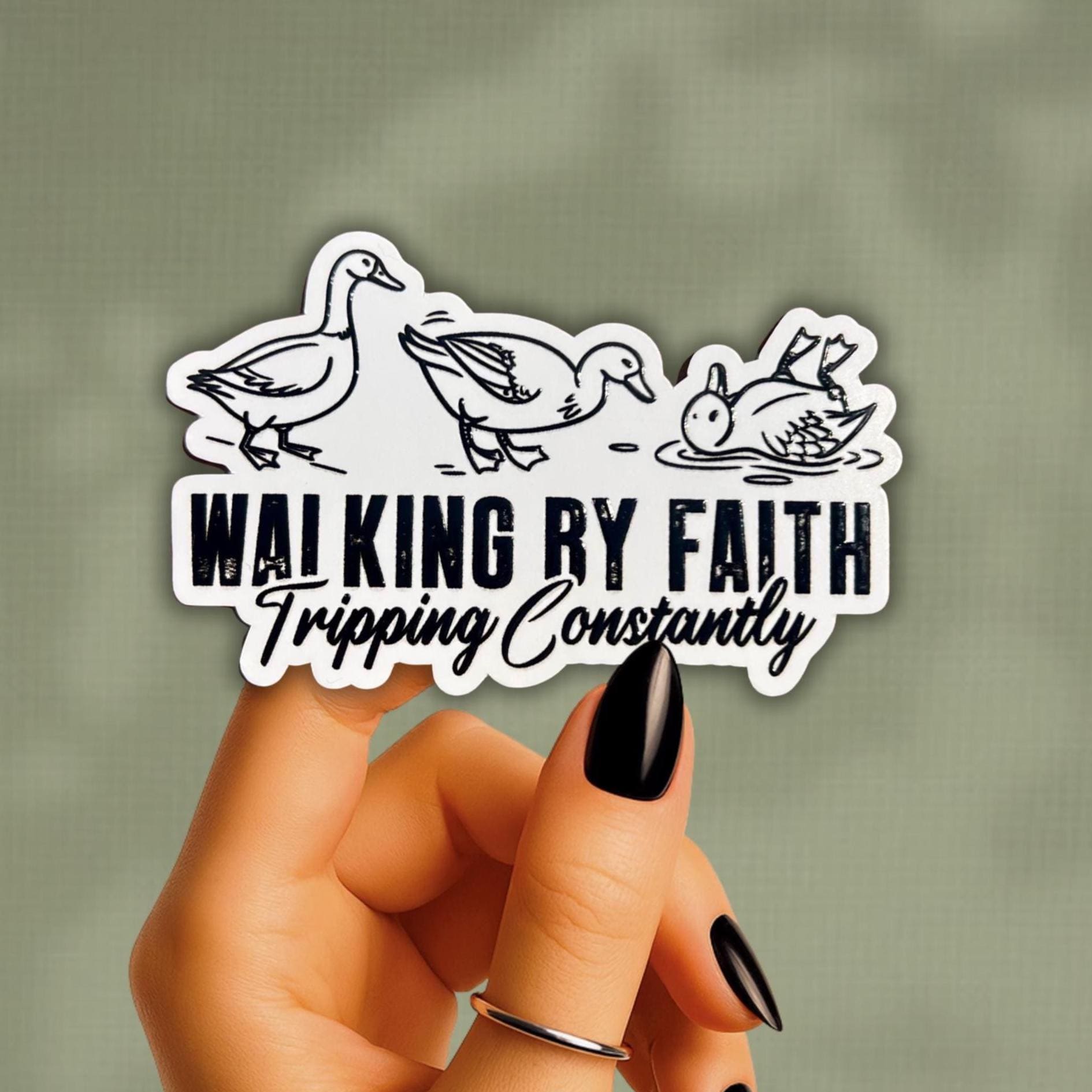 Walking By Faith, Tripping Constantly Sticker- Christian Faith Decal