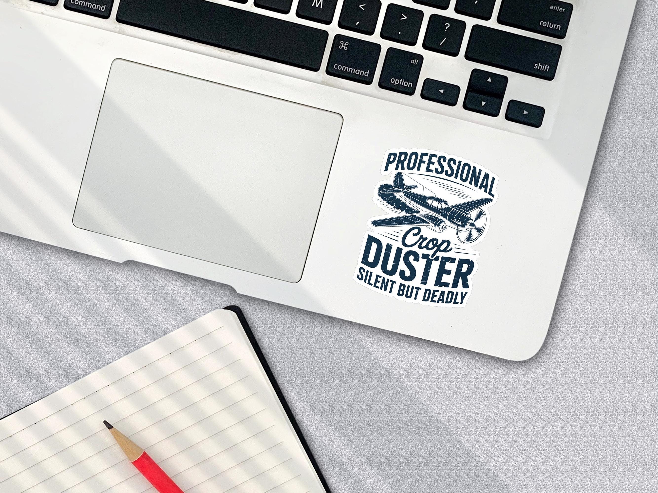 Professional Crop Duster Sticker: Funny Fart Joke, Vinyl Decal