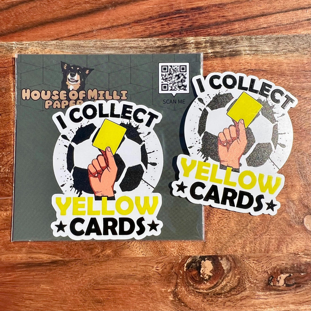I Collect Yellow Cards Sticker – Funny Soccer Football Decal