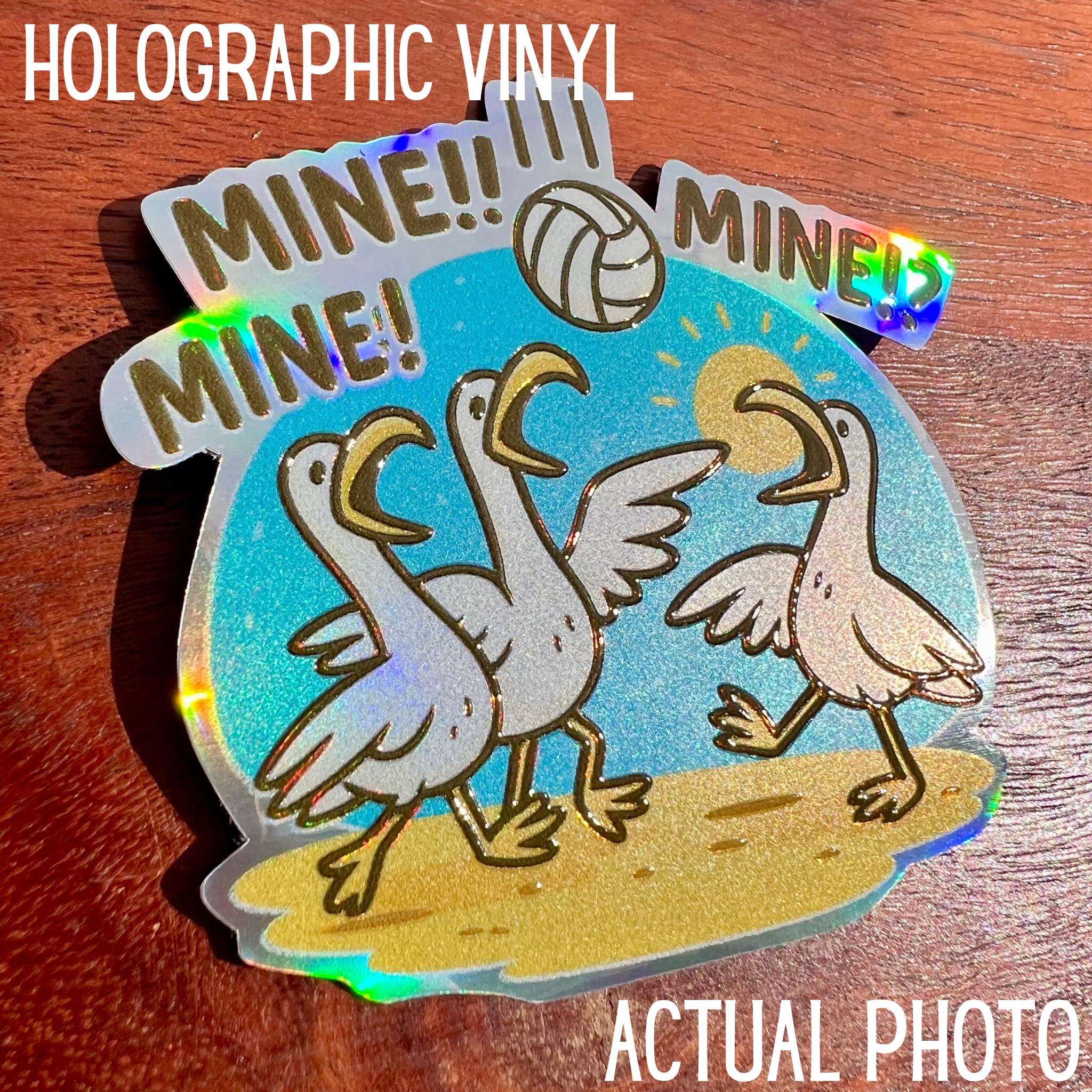 Mine Mine Mine!! Volleyball Sticker - Funny Seagull Team Decal