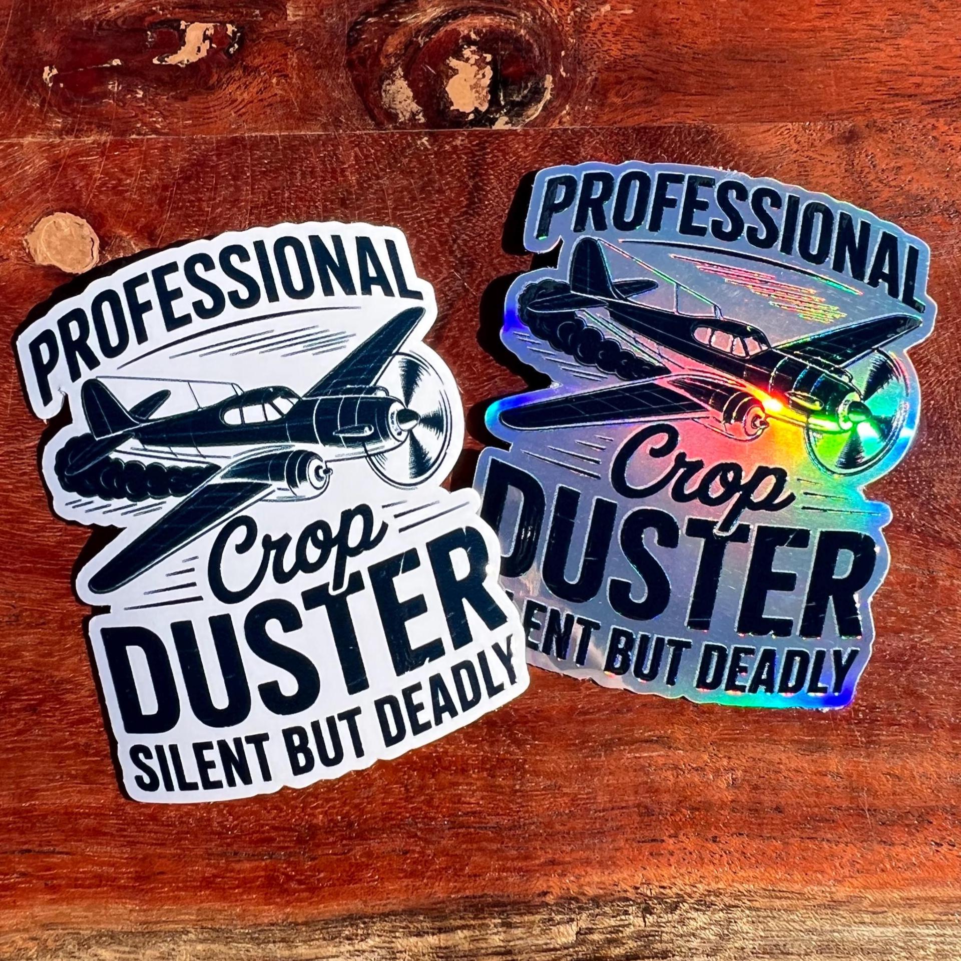 Professional Crop Duster Sticker: Funny Fart Joke, Vinyl Decal