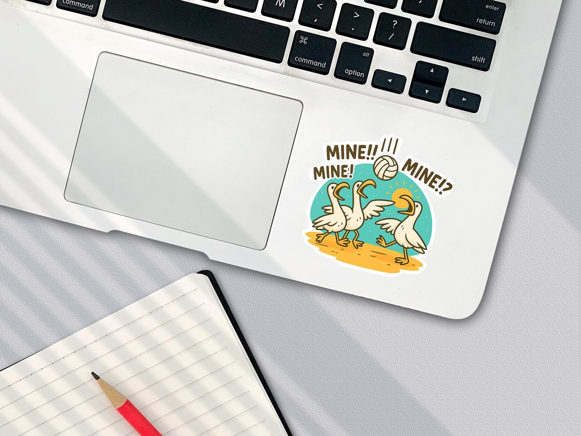 Mine Mine Mine!! Volleyball Sticker - Funny Seagull Team Decal
