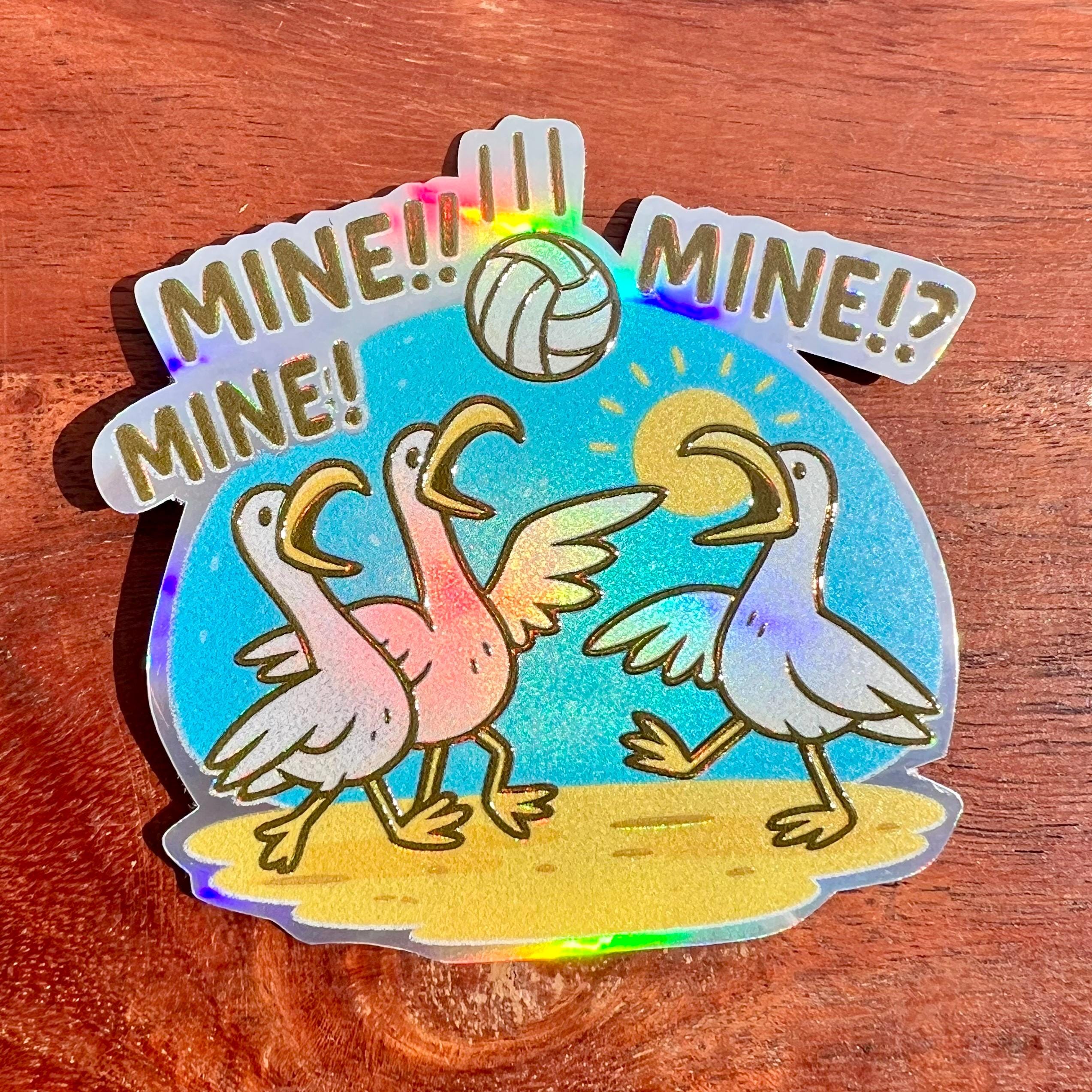 Mine Mine Mine!! Volleyball Sticker - Funny Seagull Team Decal