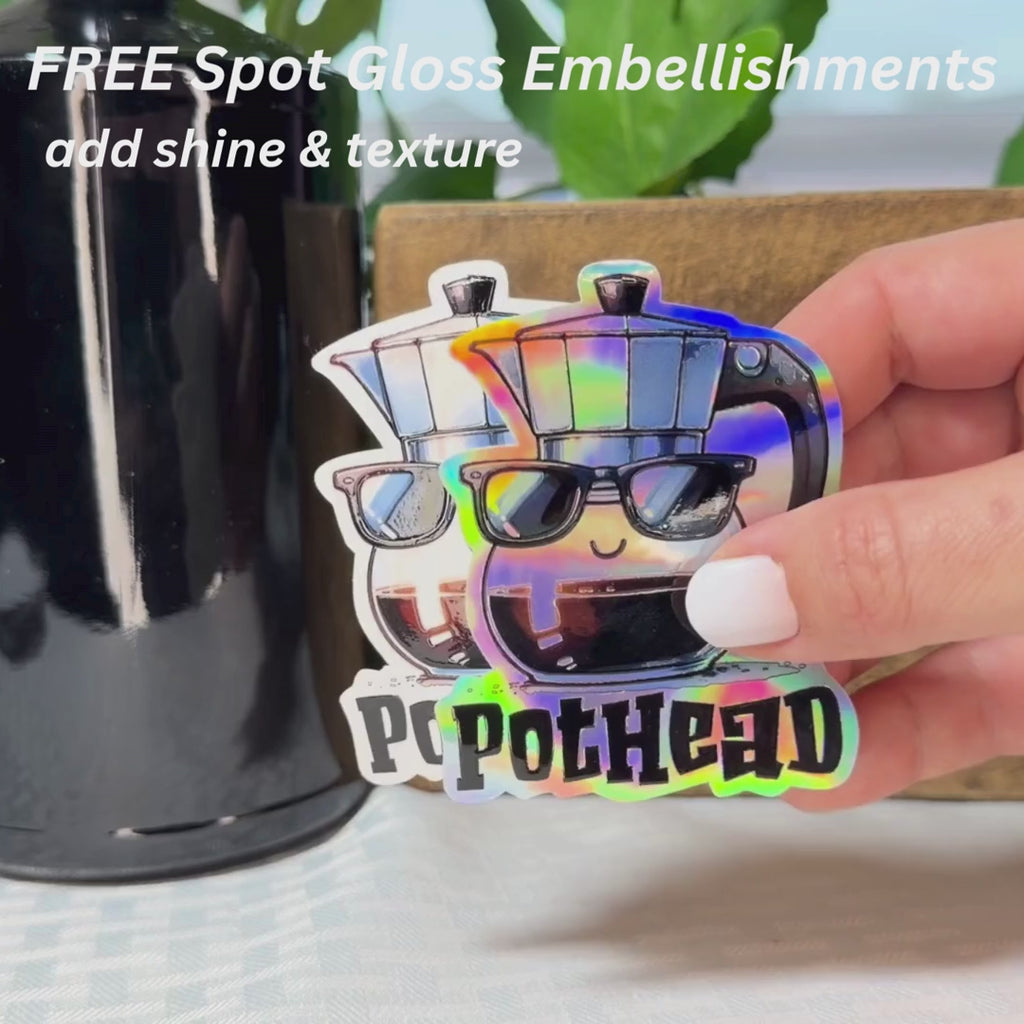 Pothead Coffee Pot Sticker : Sarcastic Pot Head Decal