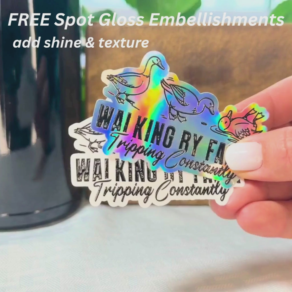 Walking By Faith, Tripping Constantly Sticker- Christian Faith Decal